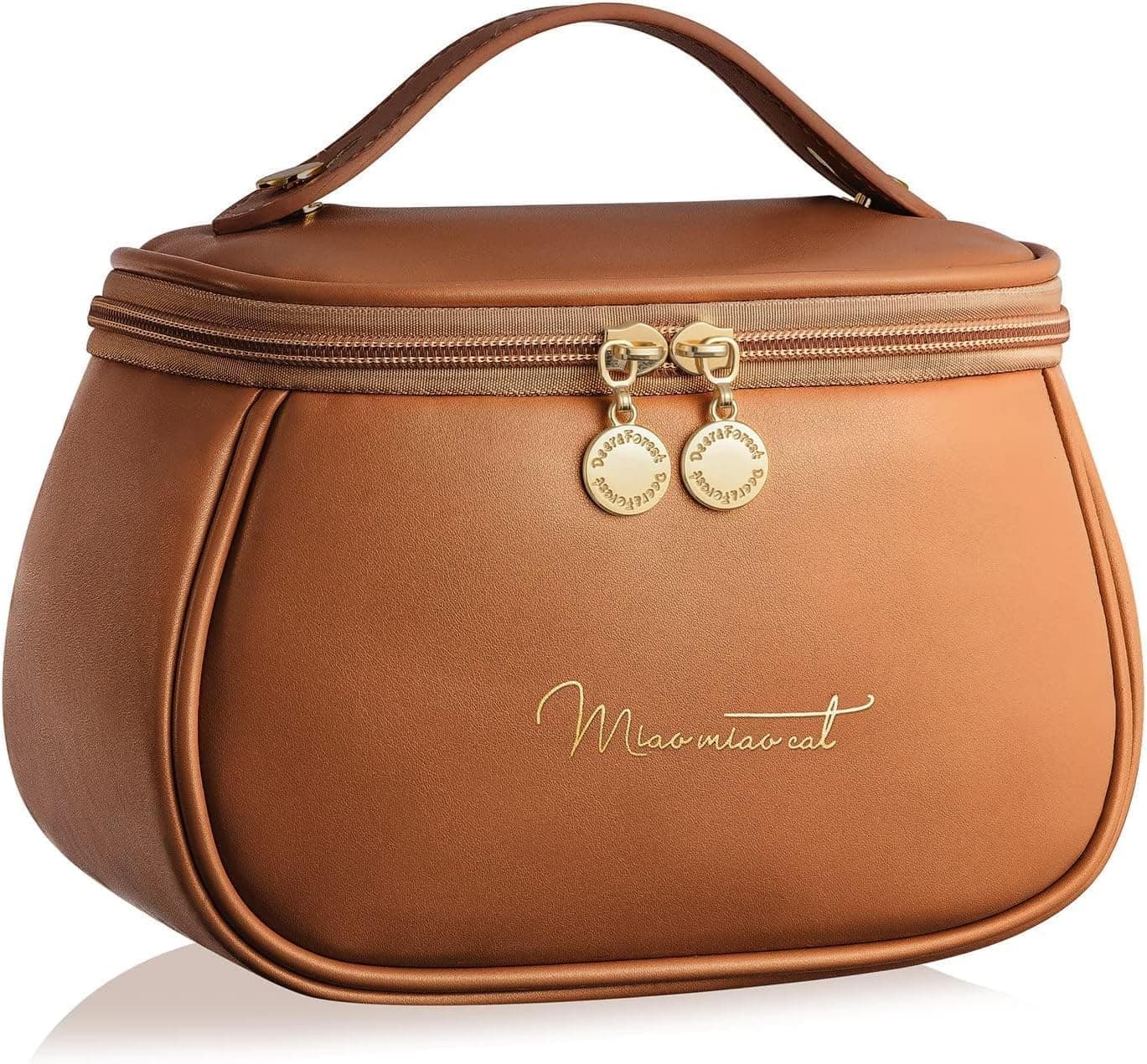 SMEF Mini Leather Cosmetic Makeup Bag for Women, Makeup Bag Makeup Organizer, Foldable Make up Pouch for Makeup Accessories Storage Bag for Cosmetics