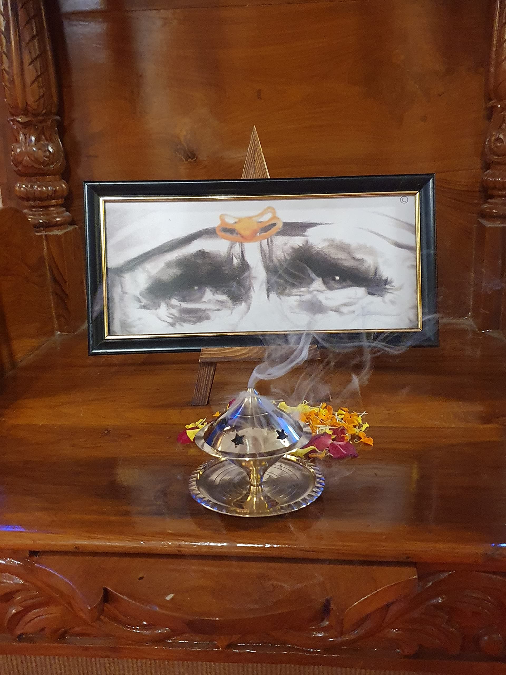 Hemant art Lord Sai Baba Eyes Photo Frame Sai Baba Religious Blessing Eyes With Italian Fiber Waterproof Imported Frame