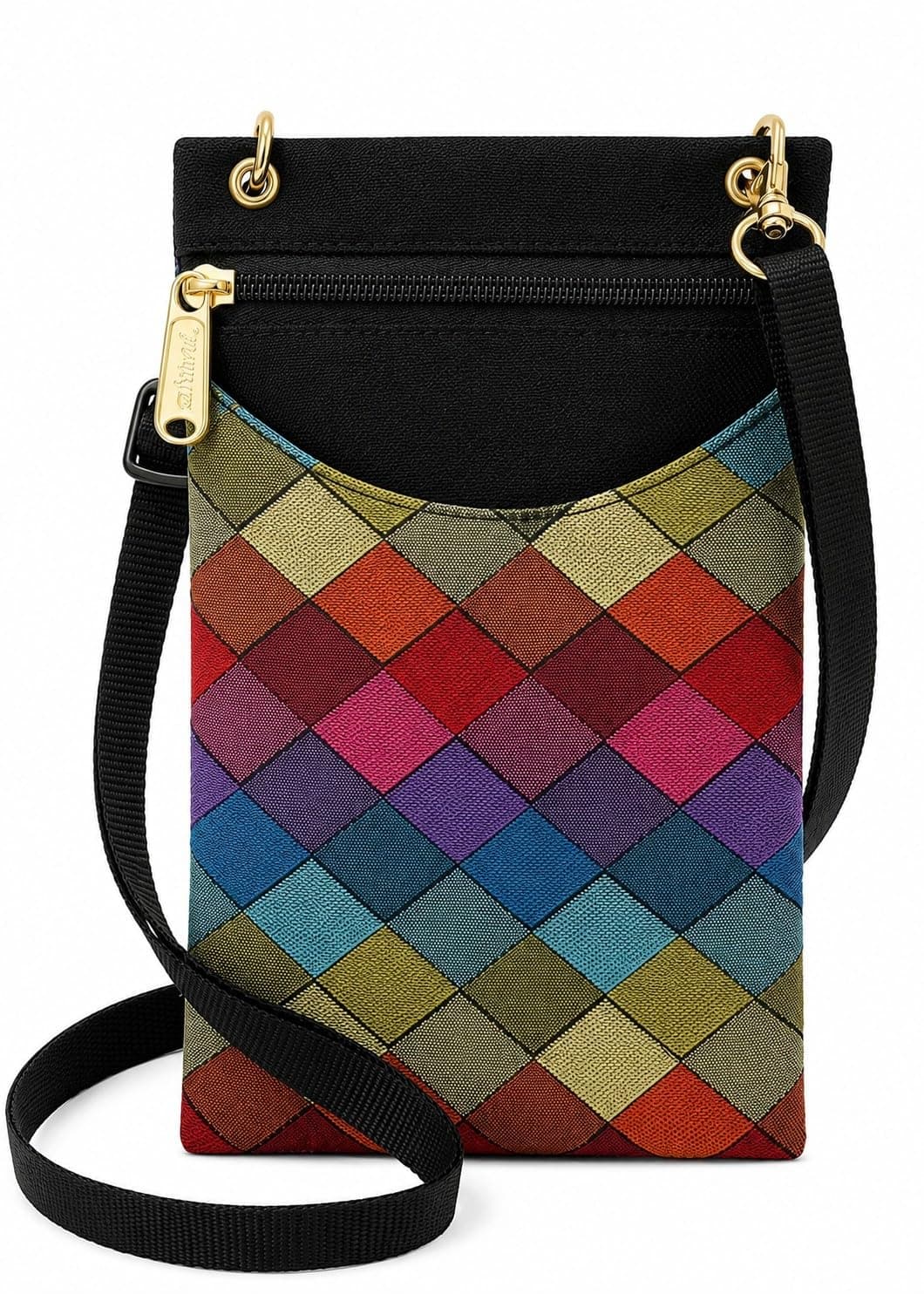 Danny K Women's Tapestry Crossbody Cell Phone or Passport Purse, Handmade in USA