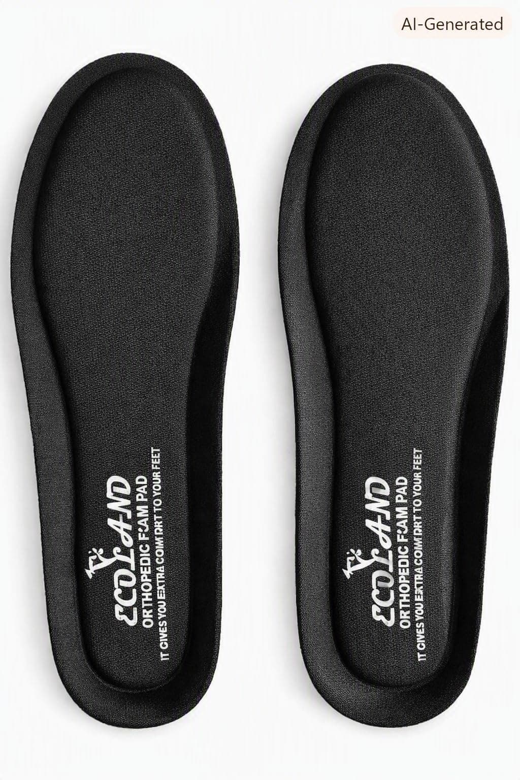 ECOLAND Memory Foam Shoe Insoles Comfortable Insoles Supports Heel & Arch Absorbs Foot Sweat & Moisture Ultra Soft Cushioned Lightweight Durable Washable Pads for Men FORMAL SHOES INSOLE Black (3 Pair)(Size-6)