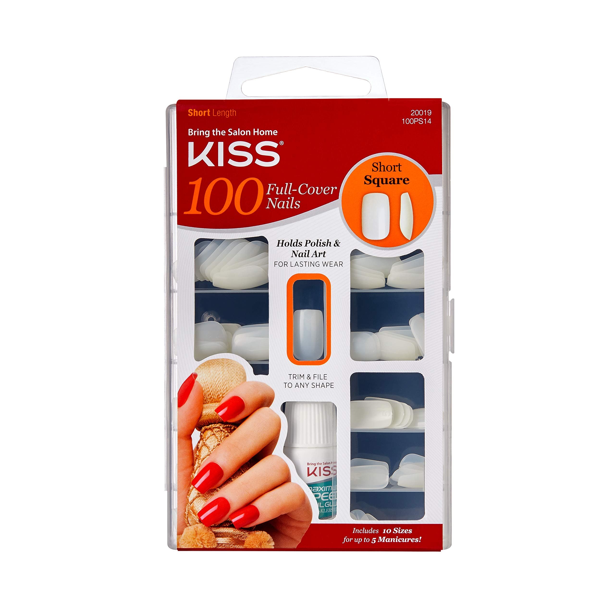 Kiss 100 Full Cover Nails Square Short 1 Pk.