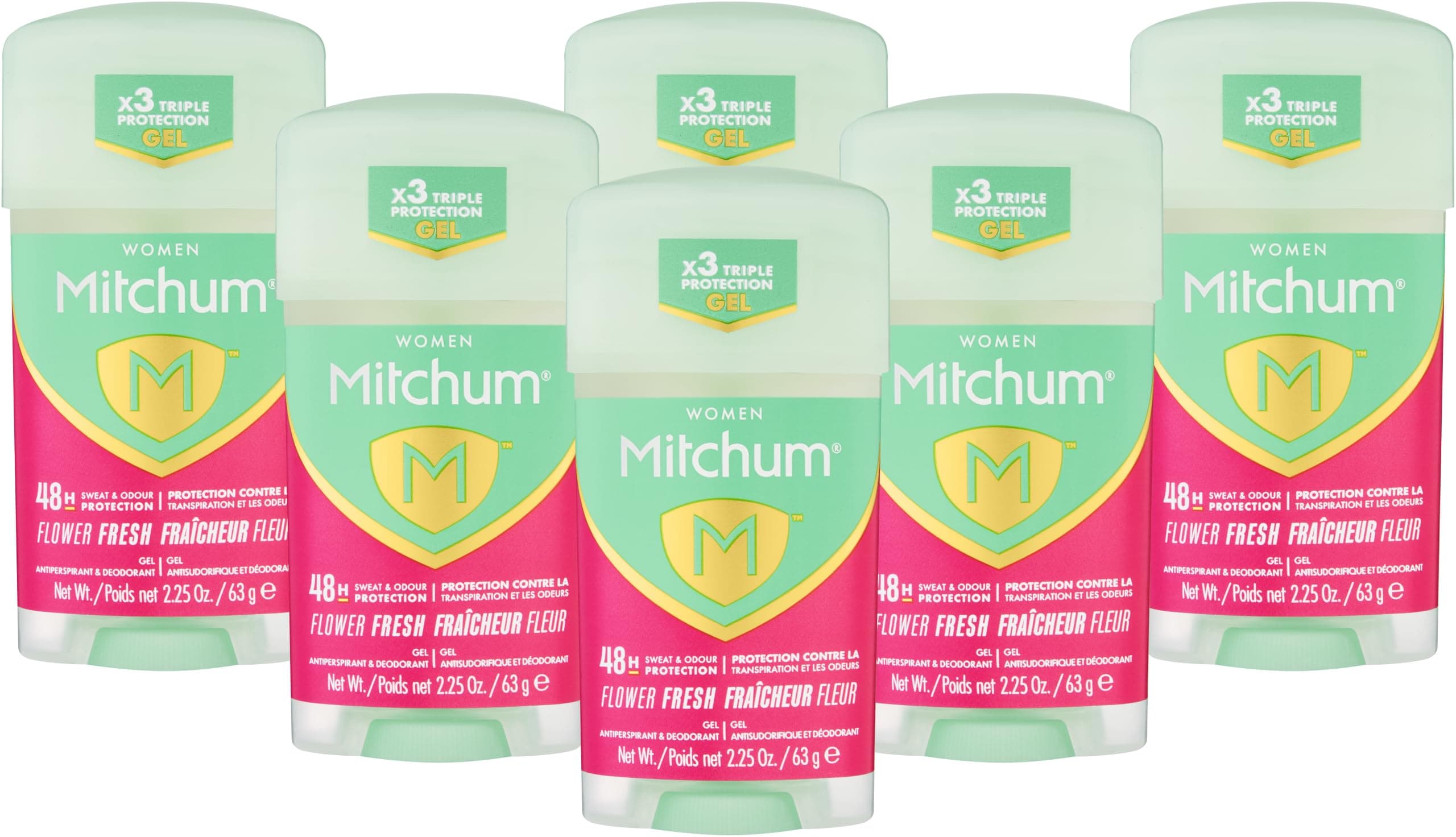 Mitchum Anti-Perspirant & Deodorant for Women, Power Gel, Flower Fresh, 2.25 oz (63 g)
