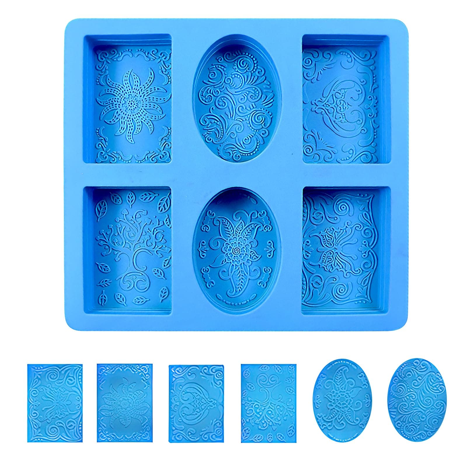 KQDRAVINE Soap Moulds Silicone, Soap Making Moulds, 6 Cavities Silicone Mould, Soap Making Silicone Moulds, Soap Making for Soap DIY Moulds, Chocolate