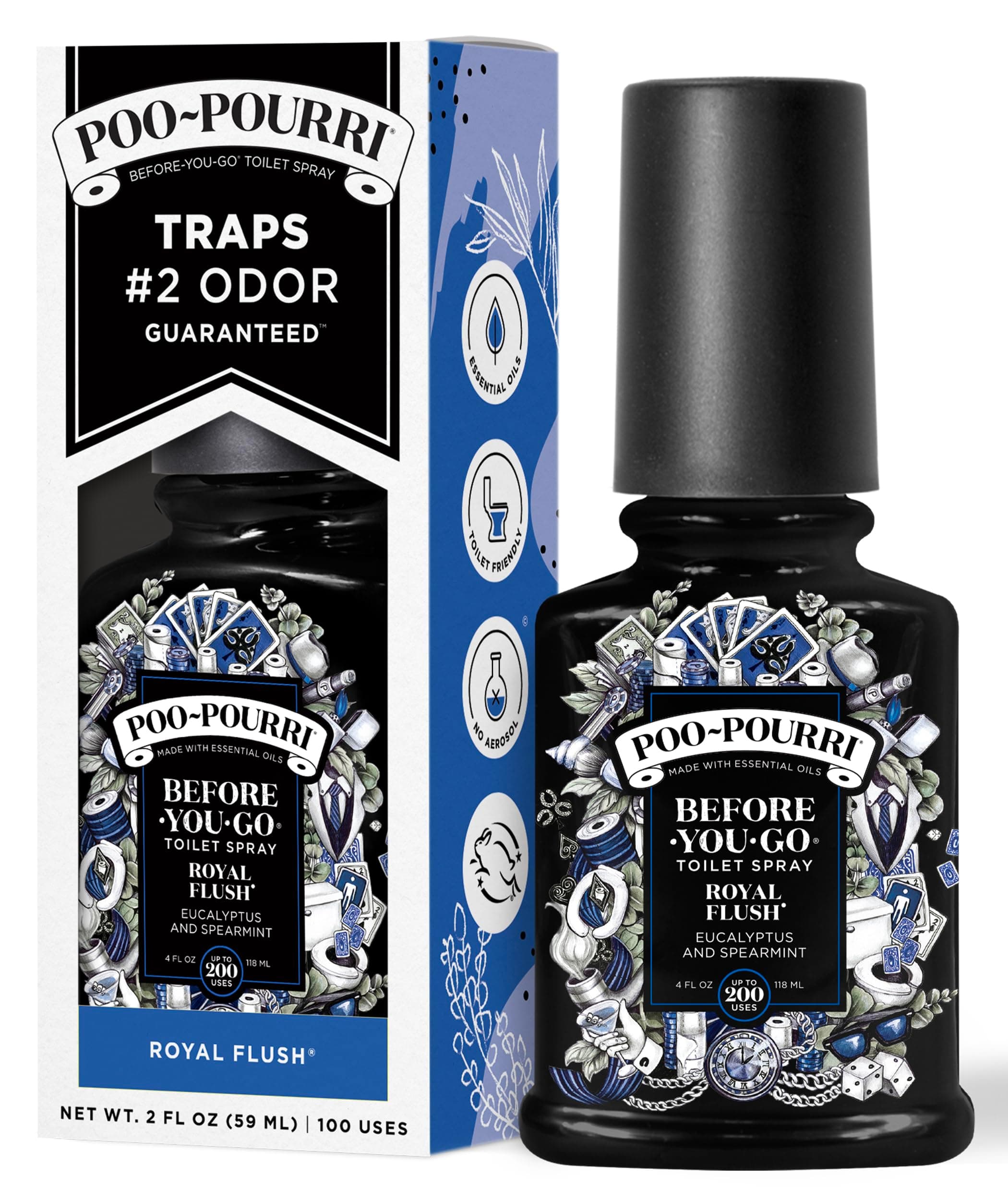 Poo-Pourri Before-You-Go Toilet Spray, Royal Flush, 2 Fl Oz - Eucalyptus and Spearmint