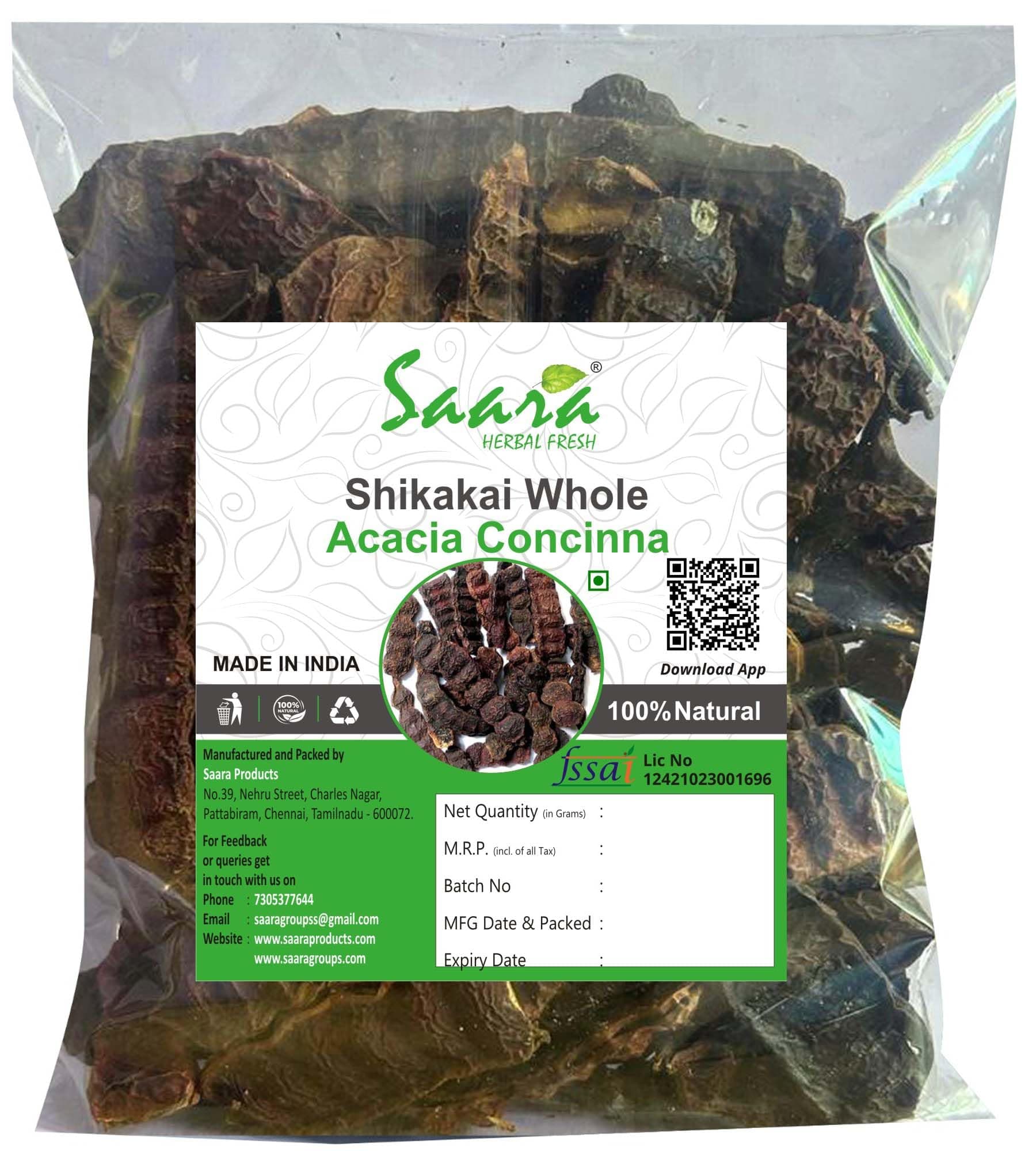 Saara HERBAL FRESH Shikakai Whole, 100g | Acacia Concinna | Dry Shikakai | For healthy strong hair(Pack of 1 X 100gm)
