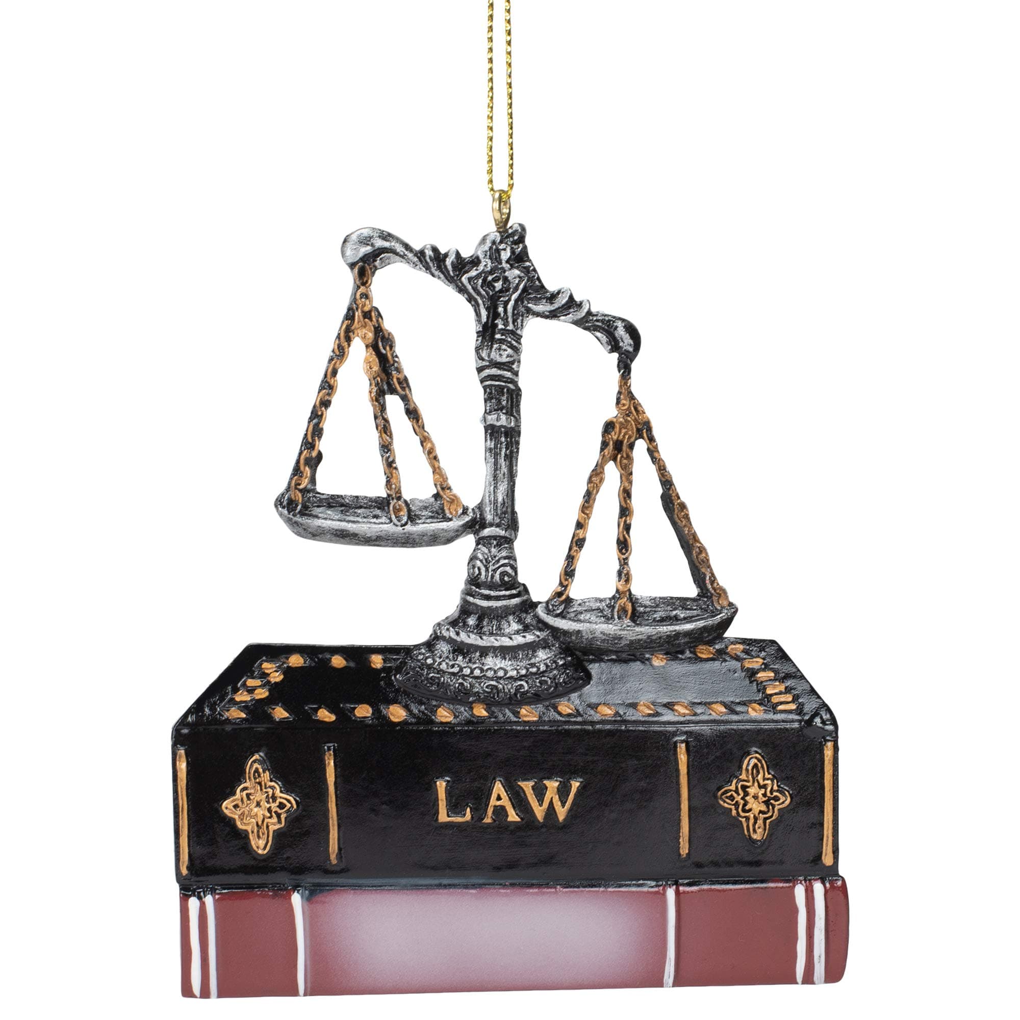Kurt Adler Scales Of Justice With Law Books Ornament by Kurt Adler