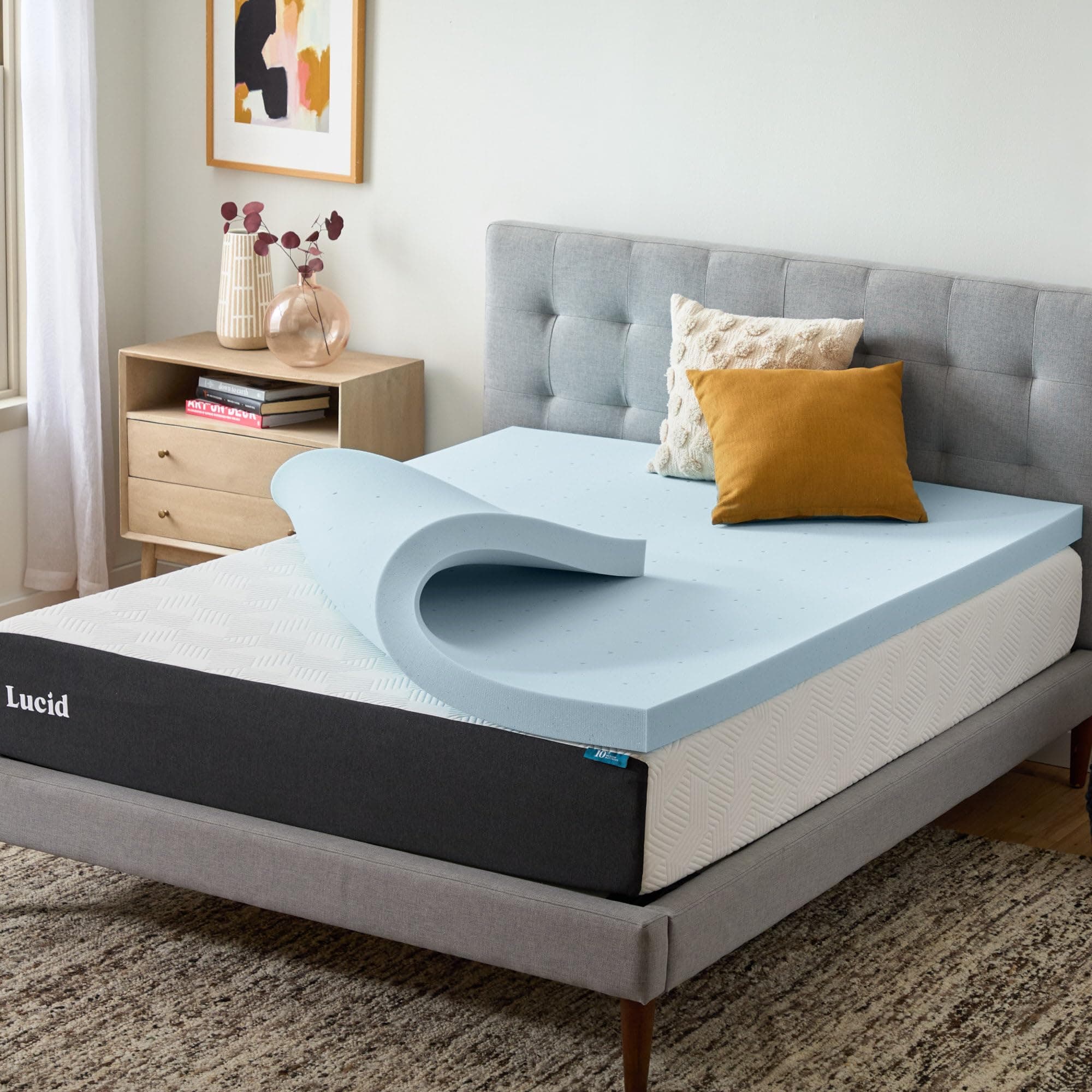 Twin : Lucid 3-inch Gel Memory Foam Mattress Topper - Twin