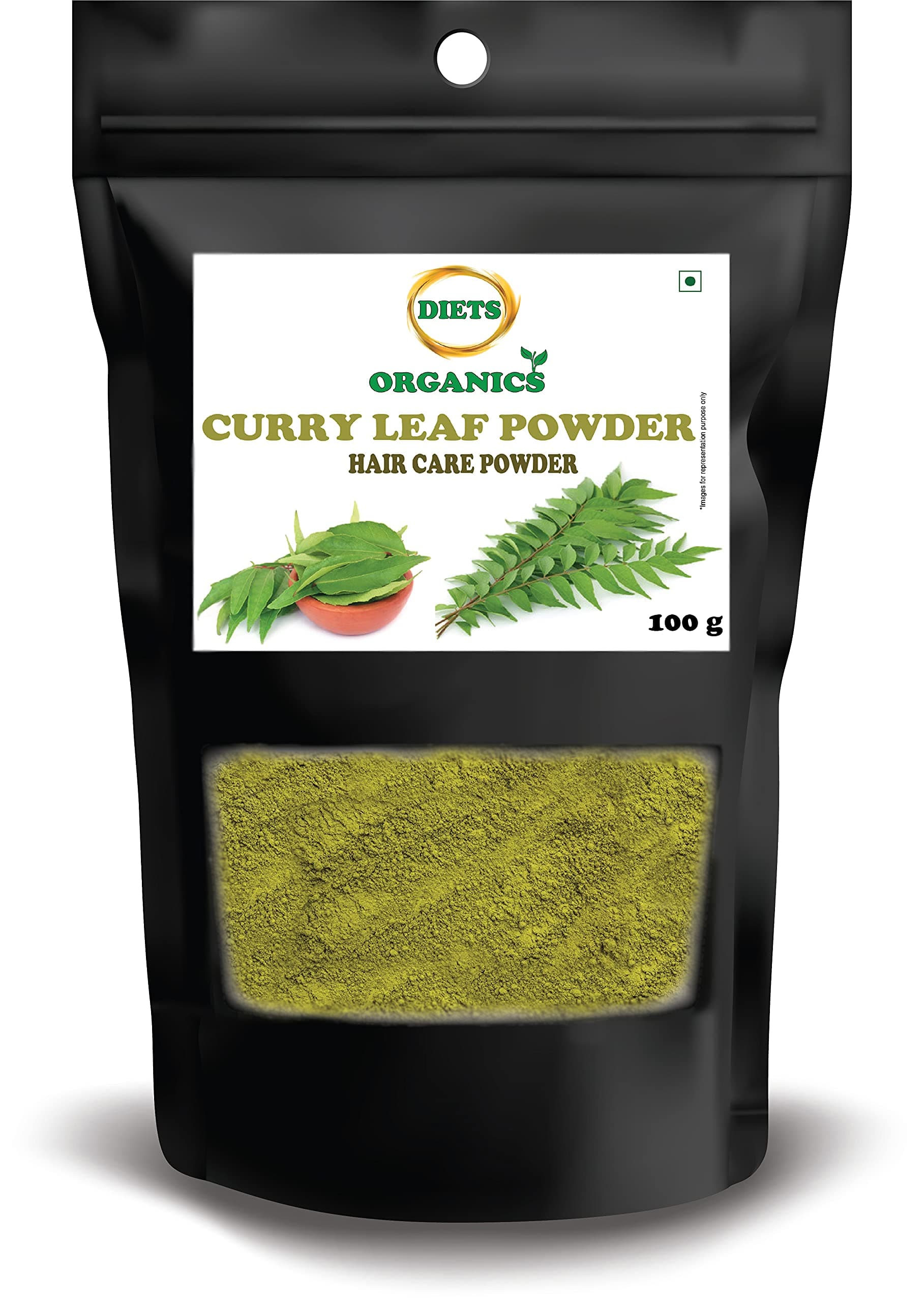 DIETS ORGANICS Curry Leaves Powder,Karuvepillai Powder For Strong And Shiny Hair - 100 Gm