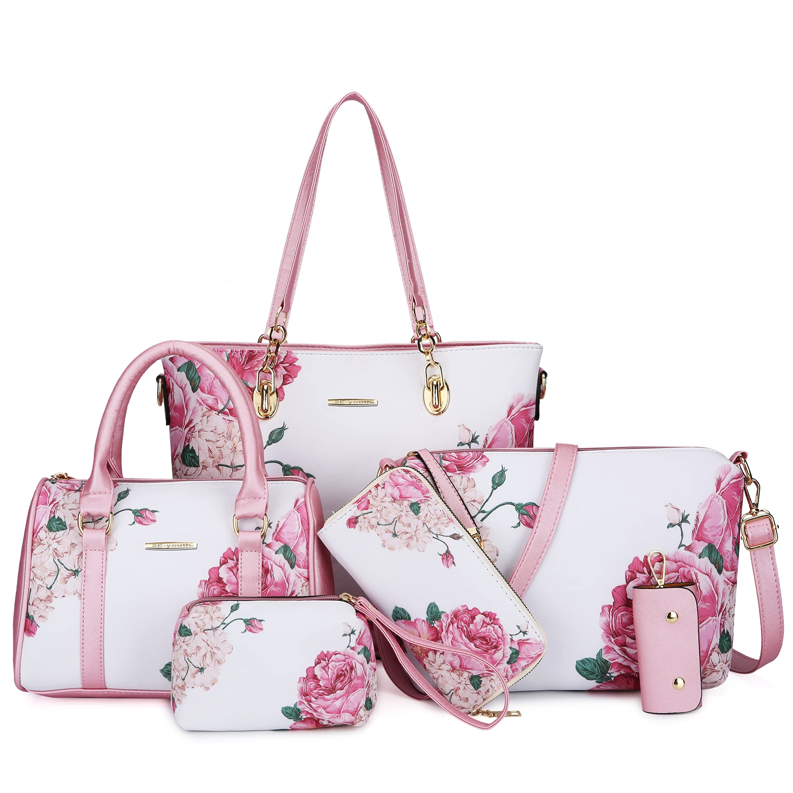 Women's Designer Purses And Handbags Set Satchel Shoulder Bags Totes 5pcs Clutch Wallets For Women