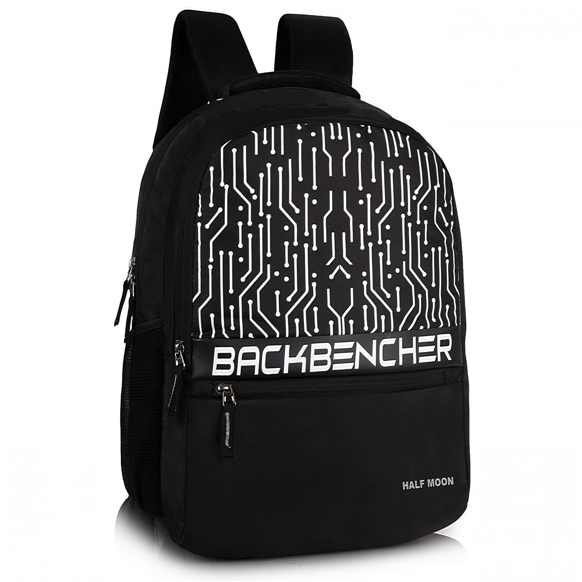 Half Moon Backbencher Unisex School Bag for Boys | 15.6 inch Laptop Bags & Office Bag Pack for Man | College Bagpack Mens & Backpack Bags for Men with Small Pockets Inside