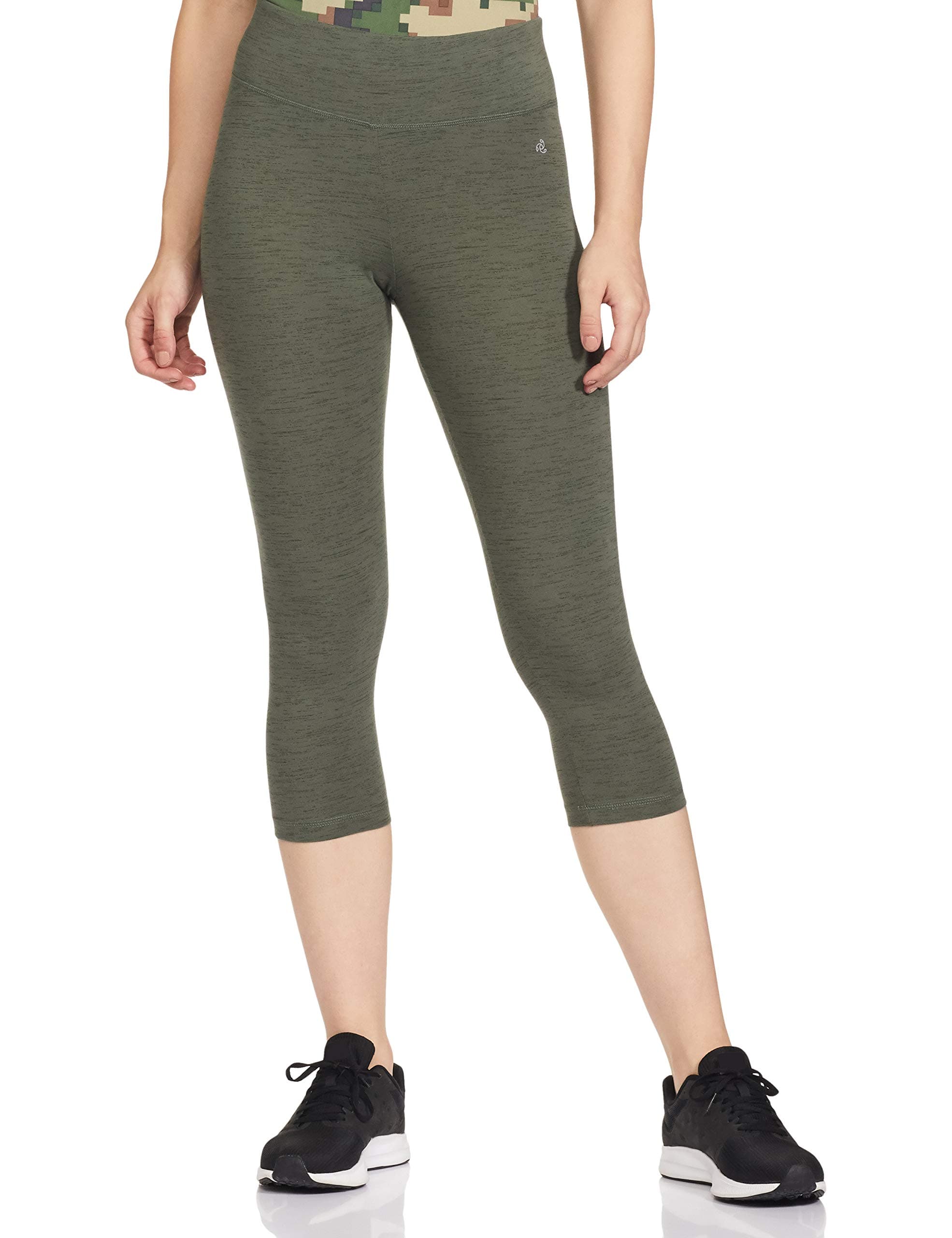 Jockey Women's Slim Fit Cotton Capri (1391_Beetle Marl_Small_Green, Beetle Marl_S)