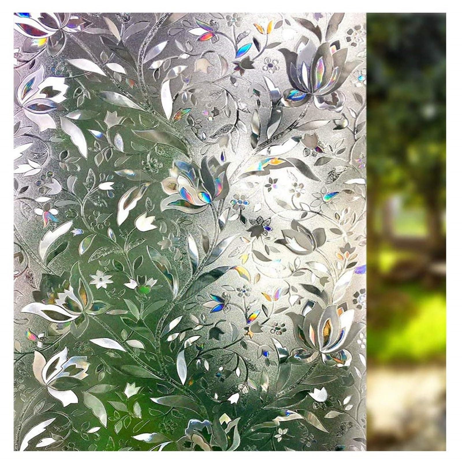 Lemon Cloud 3d No Glue Static Decorative Privacy Window Films for Glass (17.7In. By 78.7In)