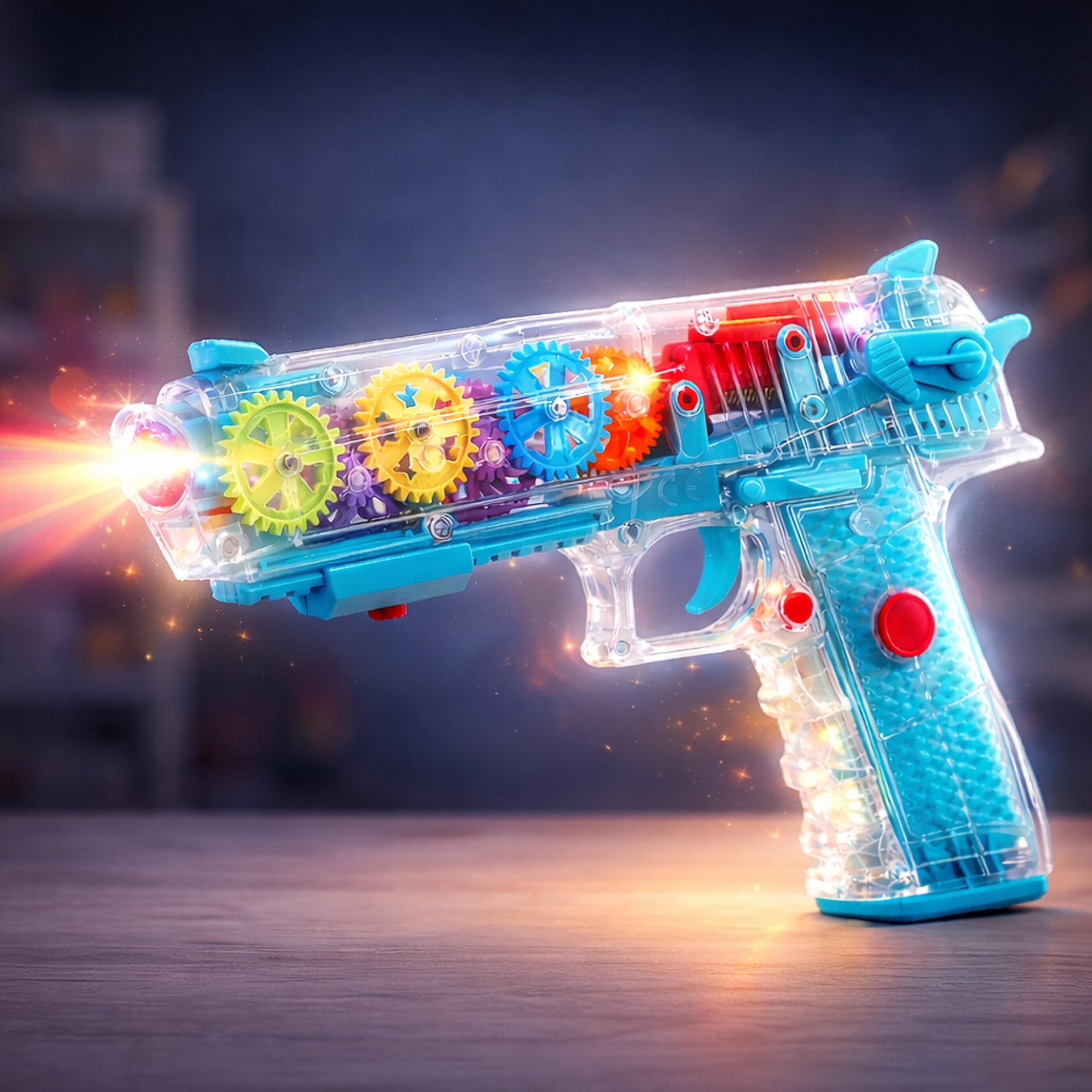 Toyshine Concept Musical and 3D Lights Kids Transparent Gun, Toy for 2 to 5 Year Kids Baby Toy, Multi Color (1 Unit),Gun Toy