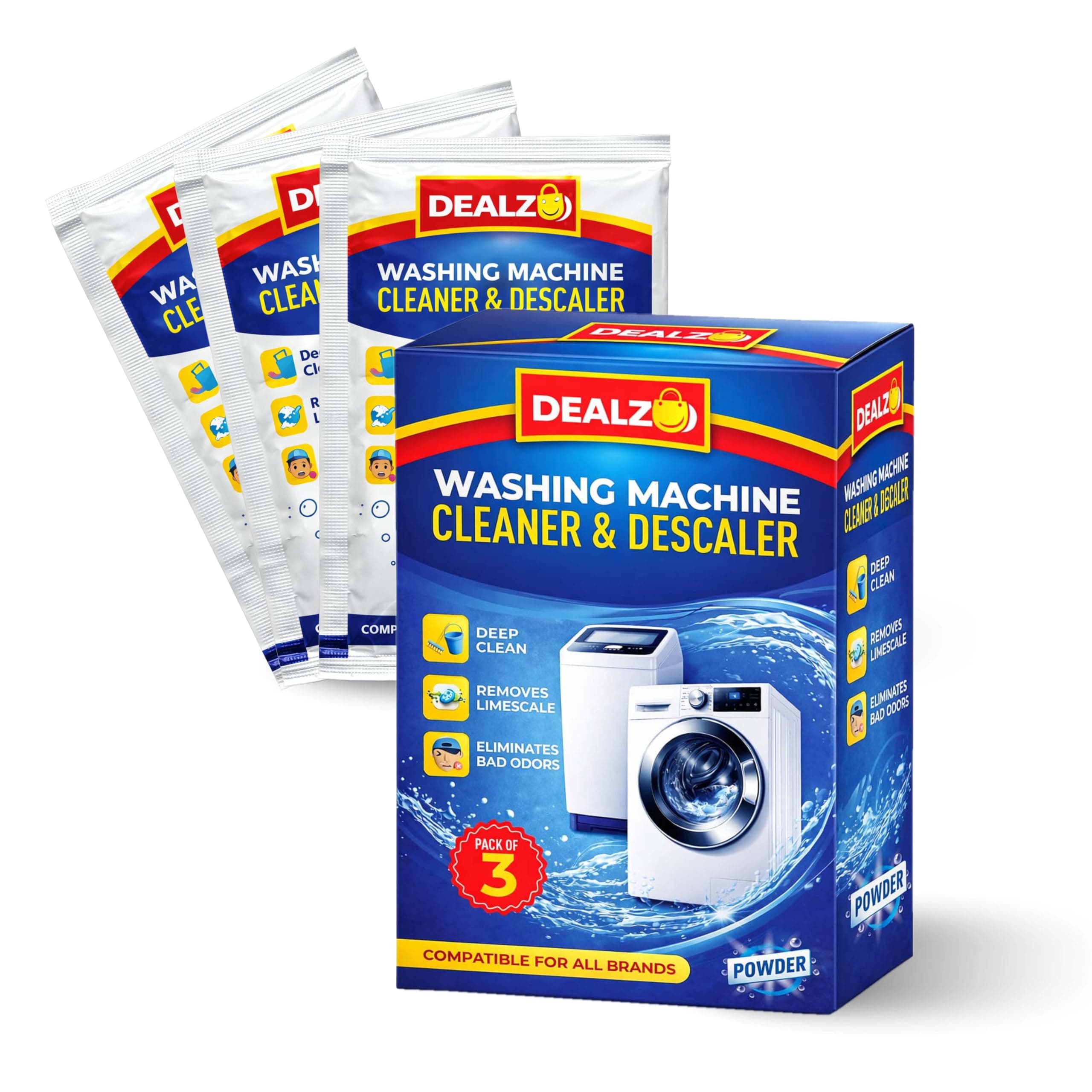 Descale Compatiable For All Washing Machine Front Load And Top Load, Cleaning Powder, Descaling Powder, Drum Cleaner 100 G SET OF 6