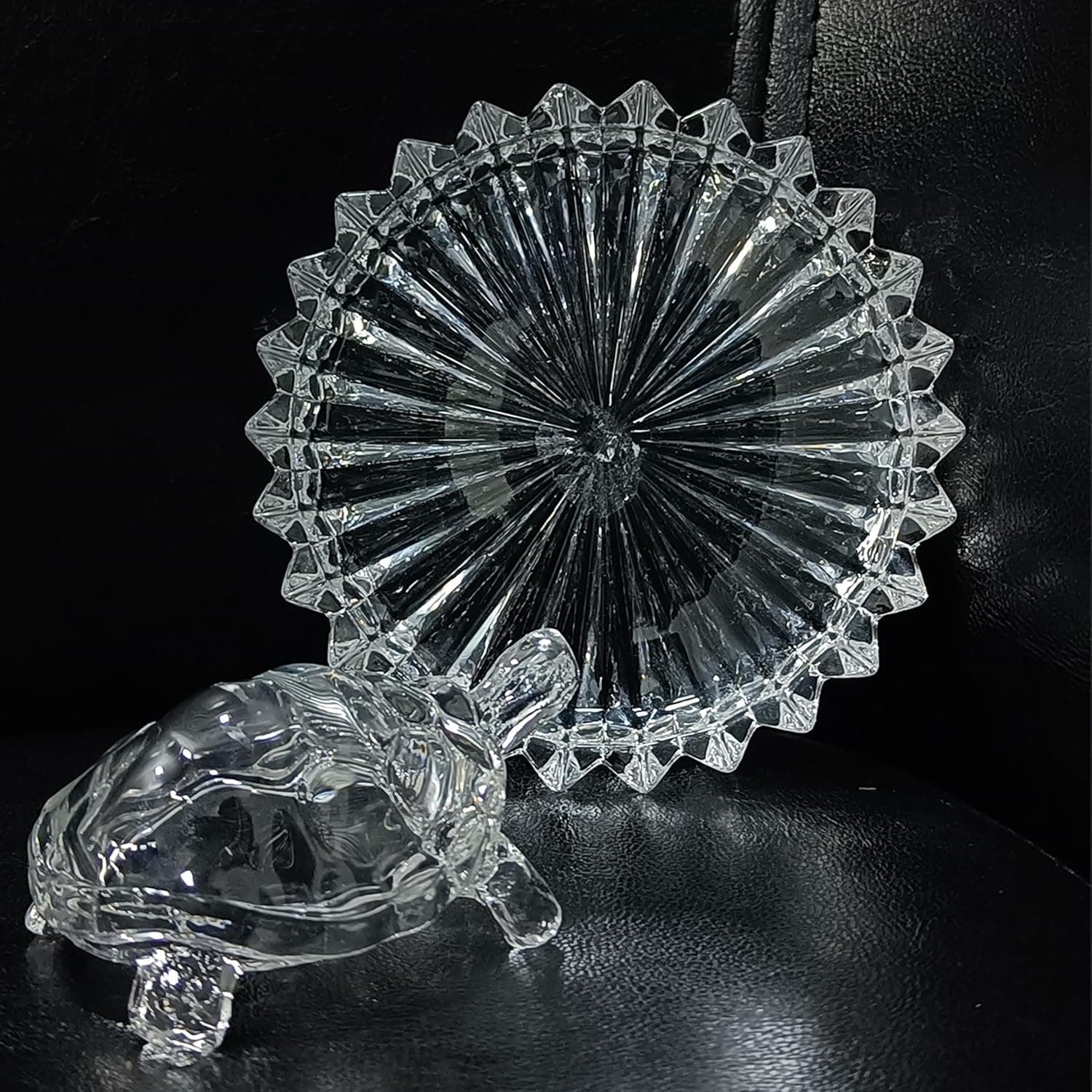 Perfect Pricee Vastu Feng Shui Crystal Turtle on Glass Plate – Clear Crystal Tortoise for Good Luck, Prosperity & Home Harmony