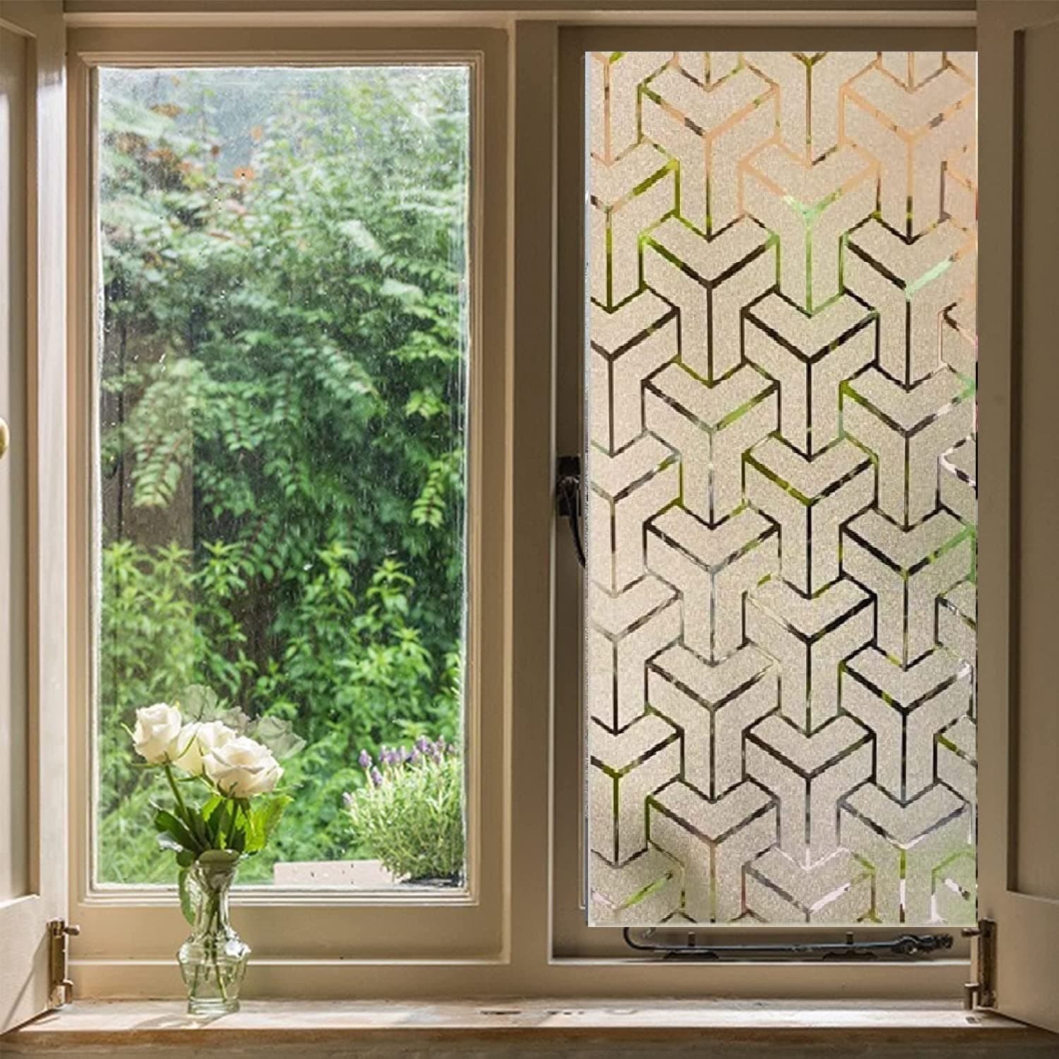 SIA VENDORS Vinyl Frosted Window Self Adhesive Privacy Glass Film for Office Glass Partition Glass Door Bathroom Sticker for Privacy (
