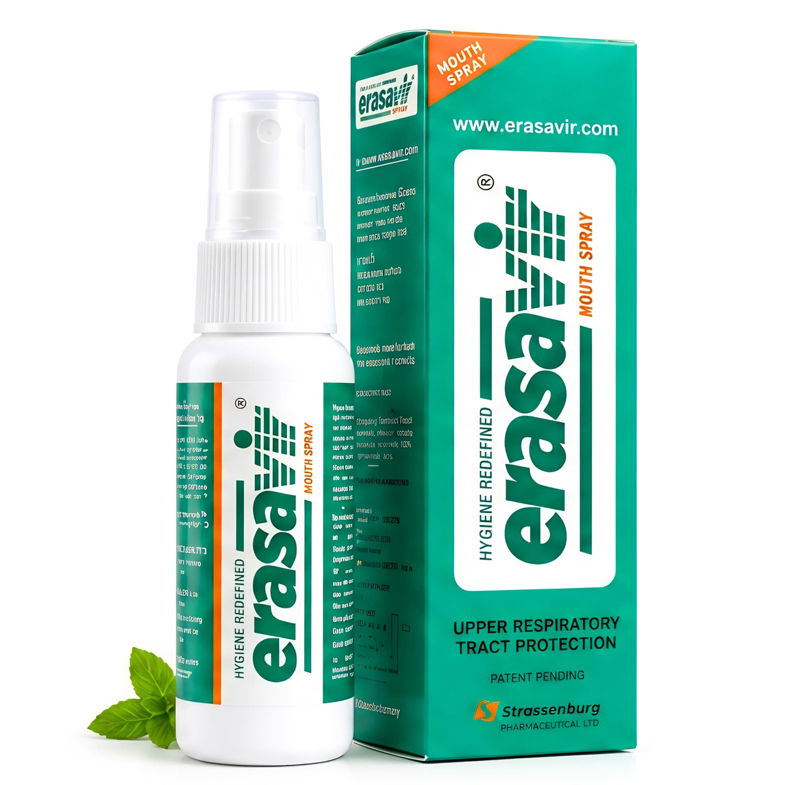 ErasaVir Mouth Spray with Peppermint | Relief from sore throat | Instant Fresh Breath & Cooling Mint | For Men & Women | With Kusumbha Oil for Throat Comfort | AYUSH Certified | 30 ml