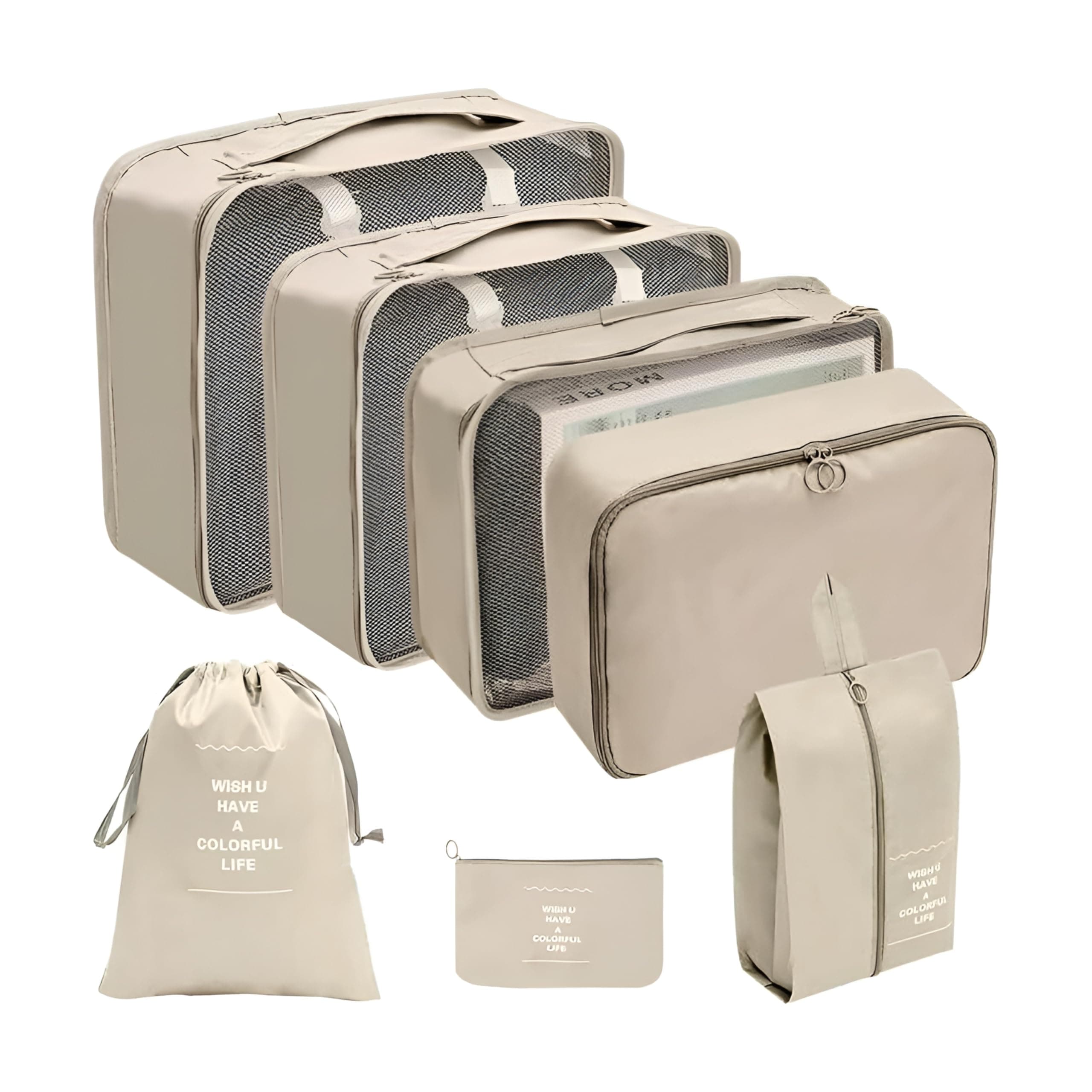 Biliyer Packing Cubes Travel Organizer 7 Set for Carry on Luggage Multi-Functional Compression Organizer Bags Clothing Sorting Packages Travel Packing Pouches for Man & Women Travel Essentials