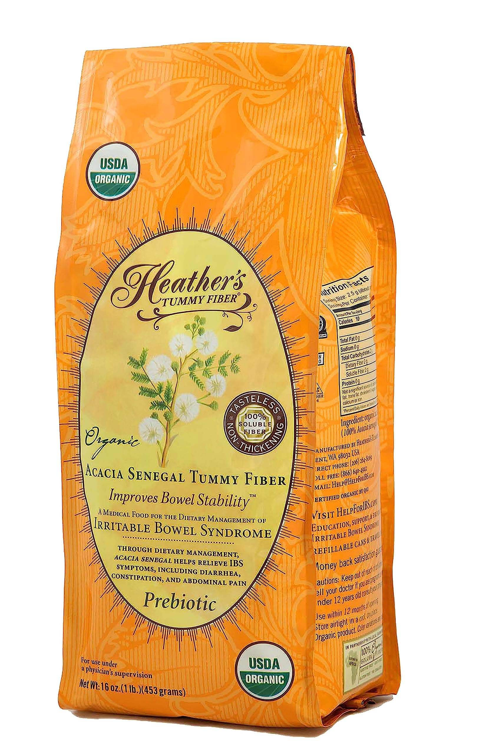 Heather Tummy Care, Organic Acacia Senegal Tummy Fiber, 16 oz (453 g) HTC-00000
