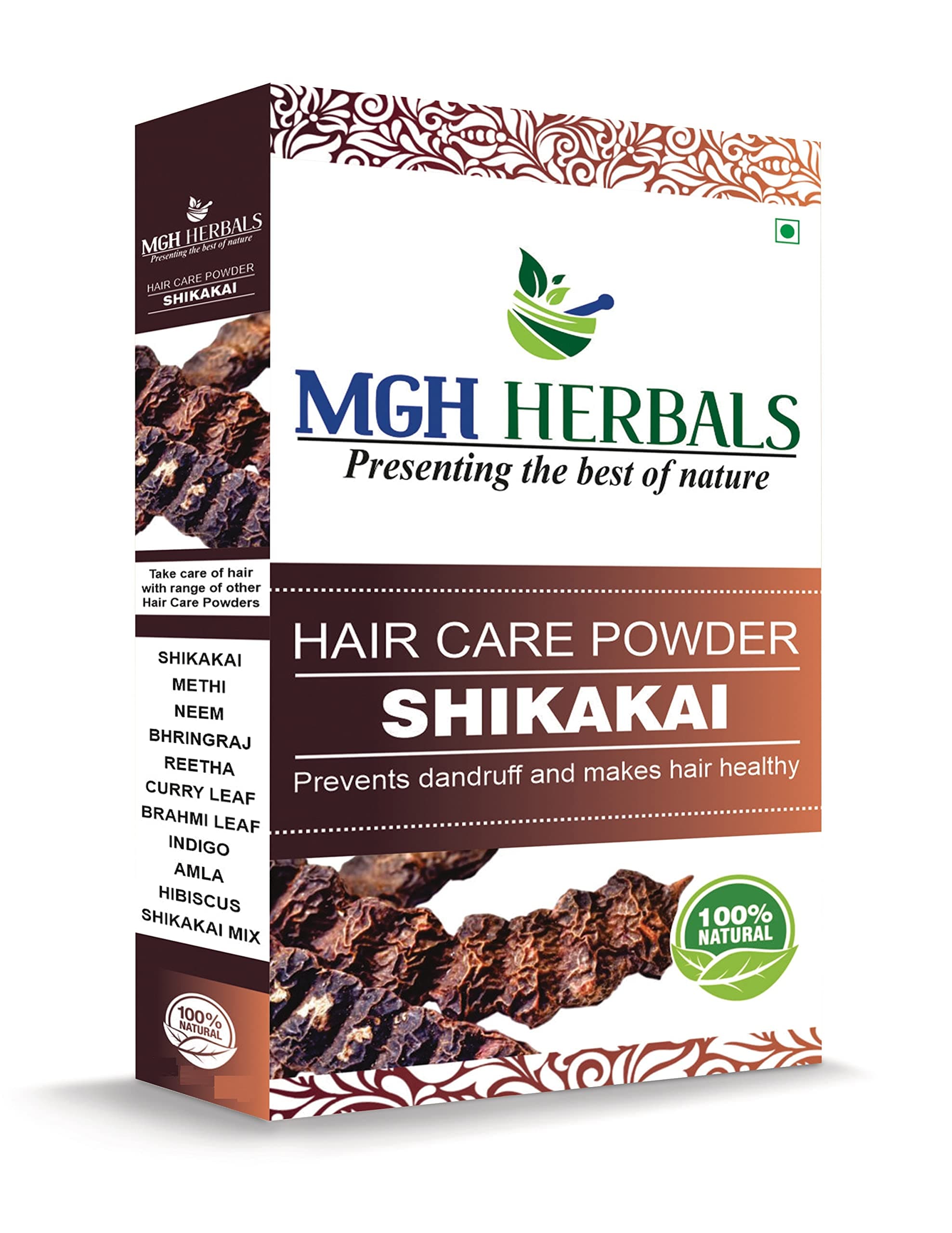 MGH Herbals Organic Shikakai Powder for Hair Mask (Natural Hair Cleanser for Luxirious and Soft Hairs) (100 Grams)