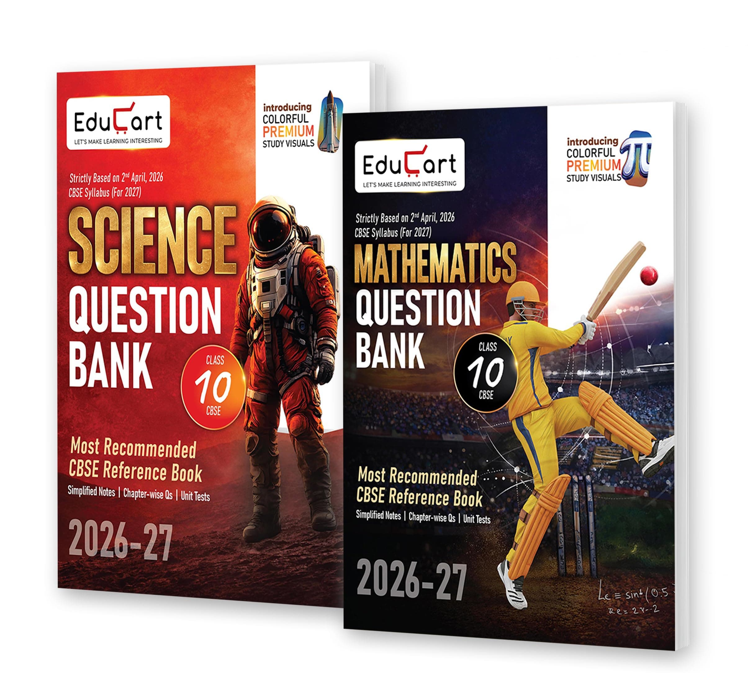 Educart CBSE Class 10 Question Bank 2026-27 (2 Books) - Science & Mathematics | Introducing Premium Colored Visuals and Pull-out Worksheets for 2027 Boards