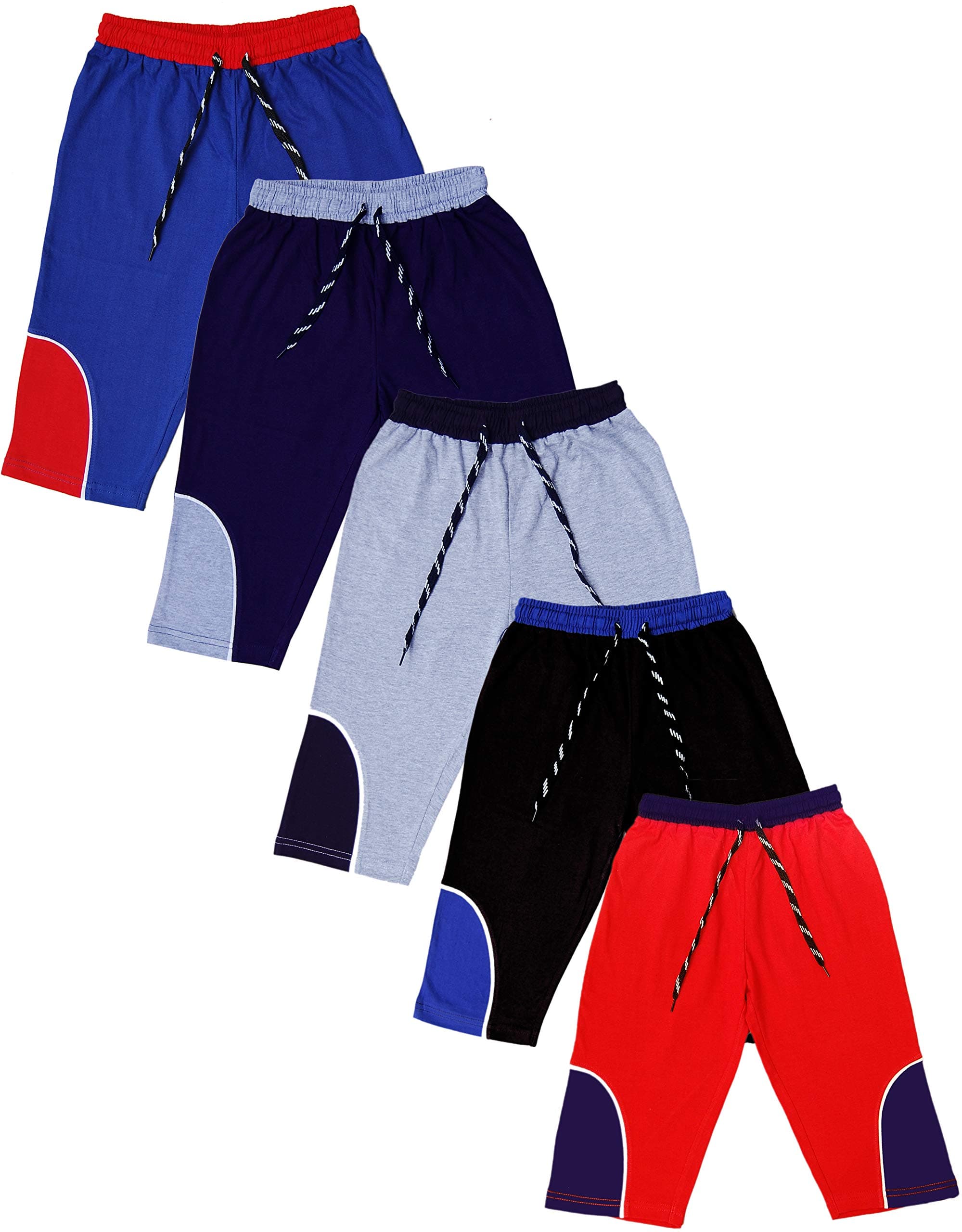 Trendy Park Boy's Regular Fit Cotton Pants (TF2-SE_Multicolour_8 Years-9 Years)