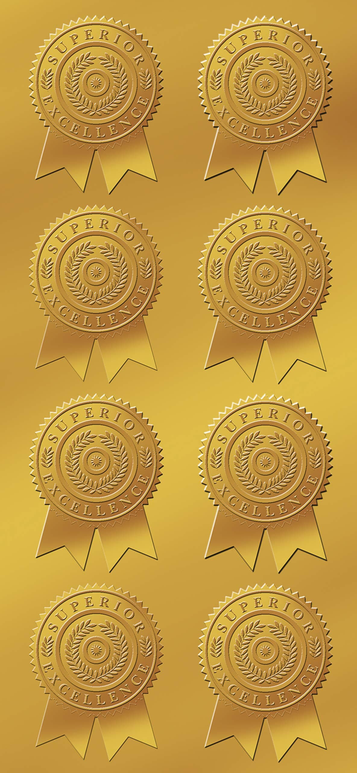 Great Papers! Starburst Ribbon Embossed and Gold Foil Certificate Seal, 1.75", 48 Count (903418)
