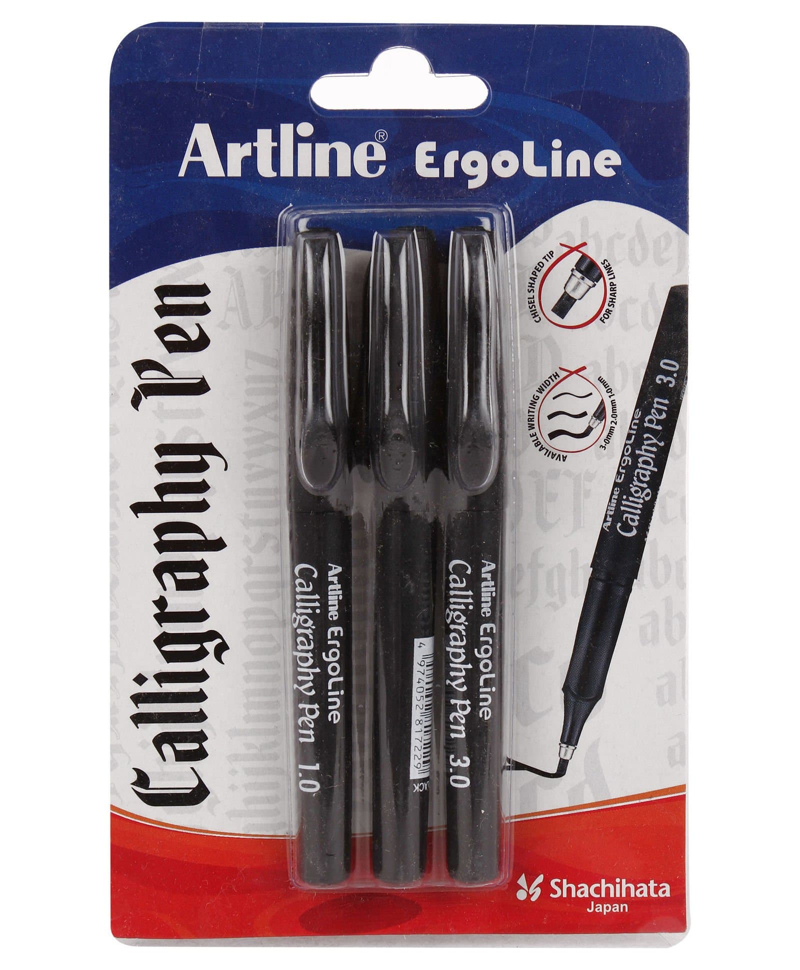 Artline Ergoline Calligraphy Pen Set - Pack of 3 (Black)