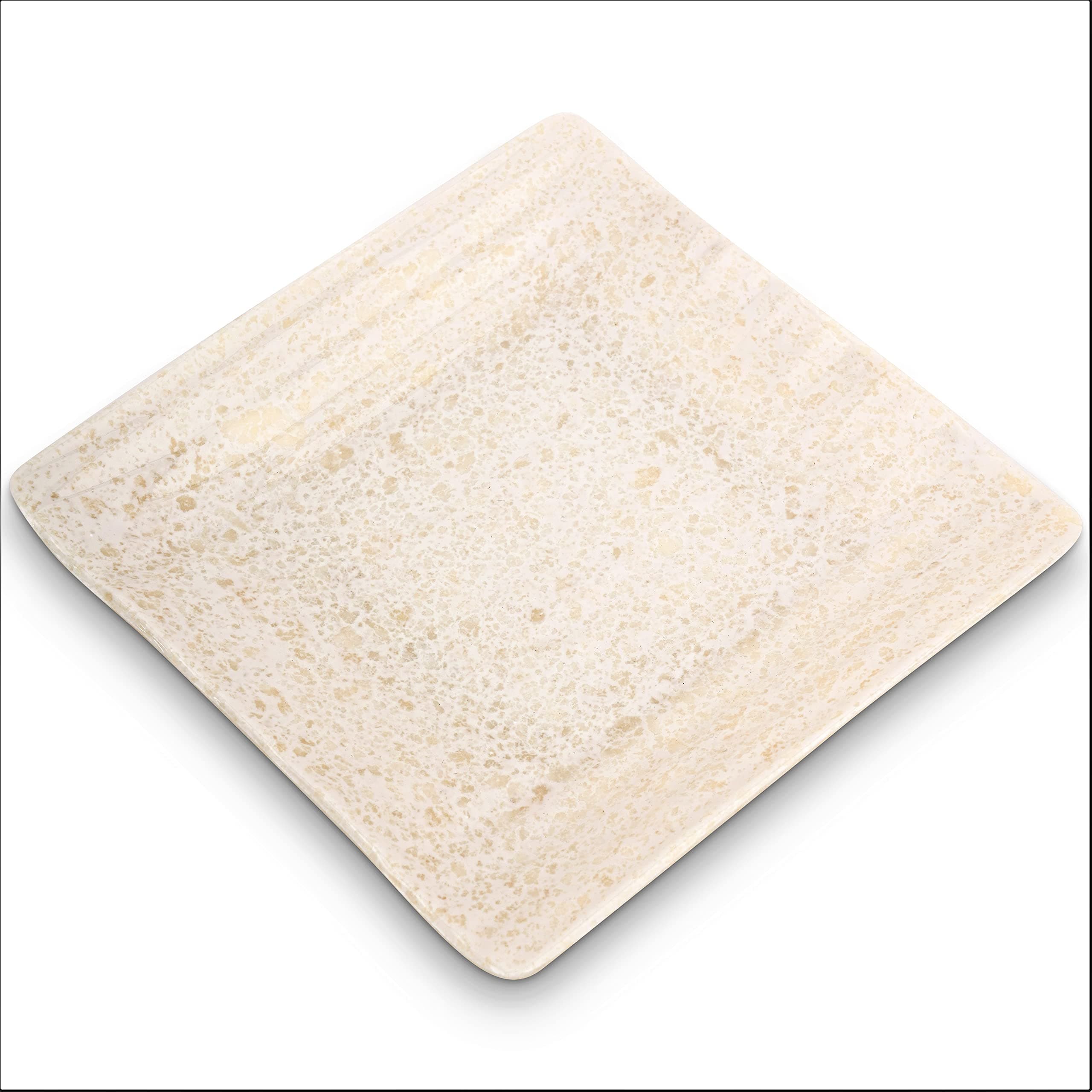 Smart Dinning Melamine Cream 7 inch Unbreakable Snacks Plate (4 Pcs)