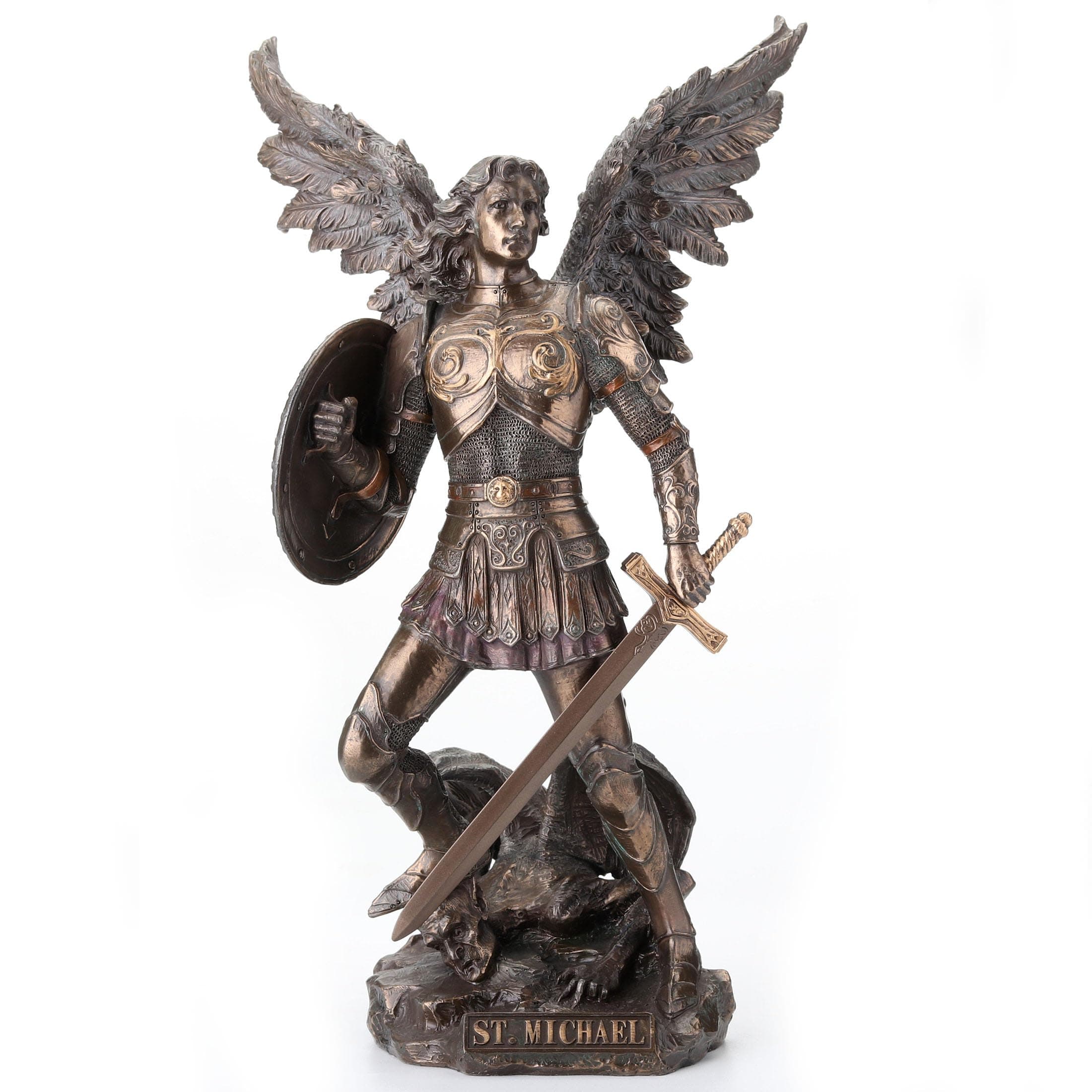 Archangel Saint Michael Statue Real Bronze Powder Cast Sculpture 12 ÃƒÂ‚Ã‚½-inch by PCT