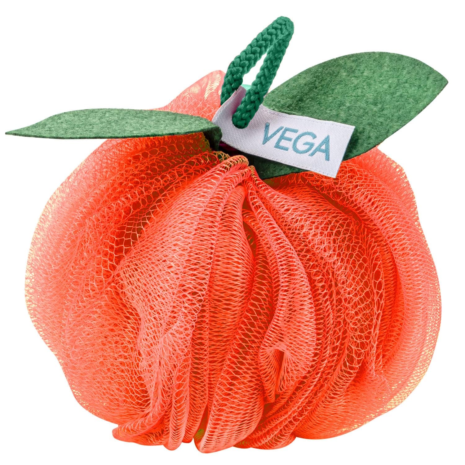 VEGA Orange Bath Sponge | Body Loofah for Women & Men | Soft Mesh Shower Puff for Gentle Exfoliation & Deep Cleansing | Body Scrubber for Women & Men | Cleanses, Smoothens & Refreshes Skin | (BA-3/10)