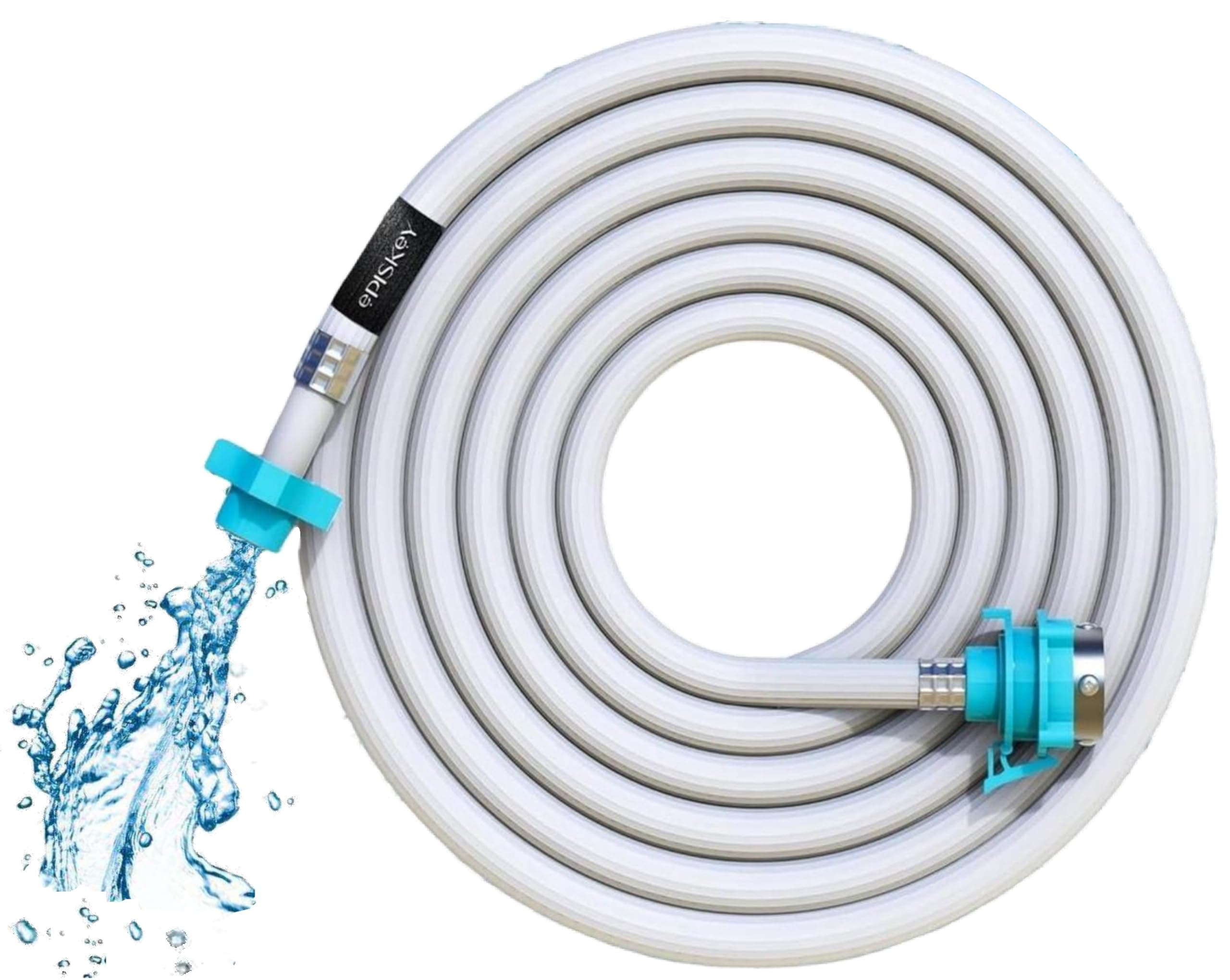 Episkey Flexible PVC Washing Machine Inlet Hose Water Pipe, Universal Water Inlet with Tap Adaptor Connector for Top & Front Load Fully Automatic (2 Meter)
