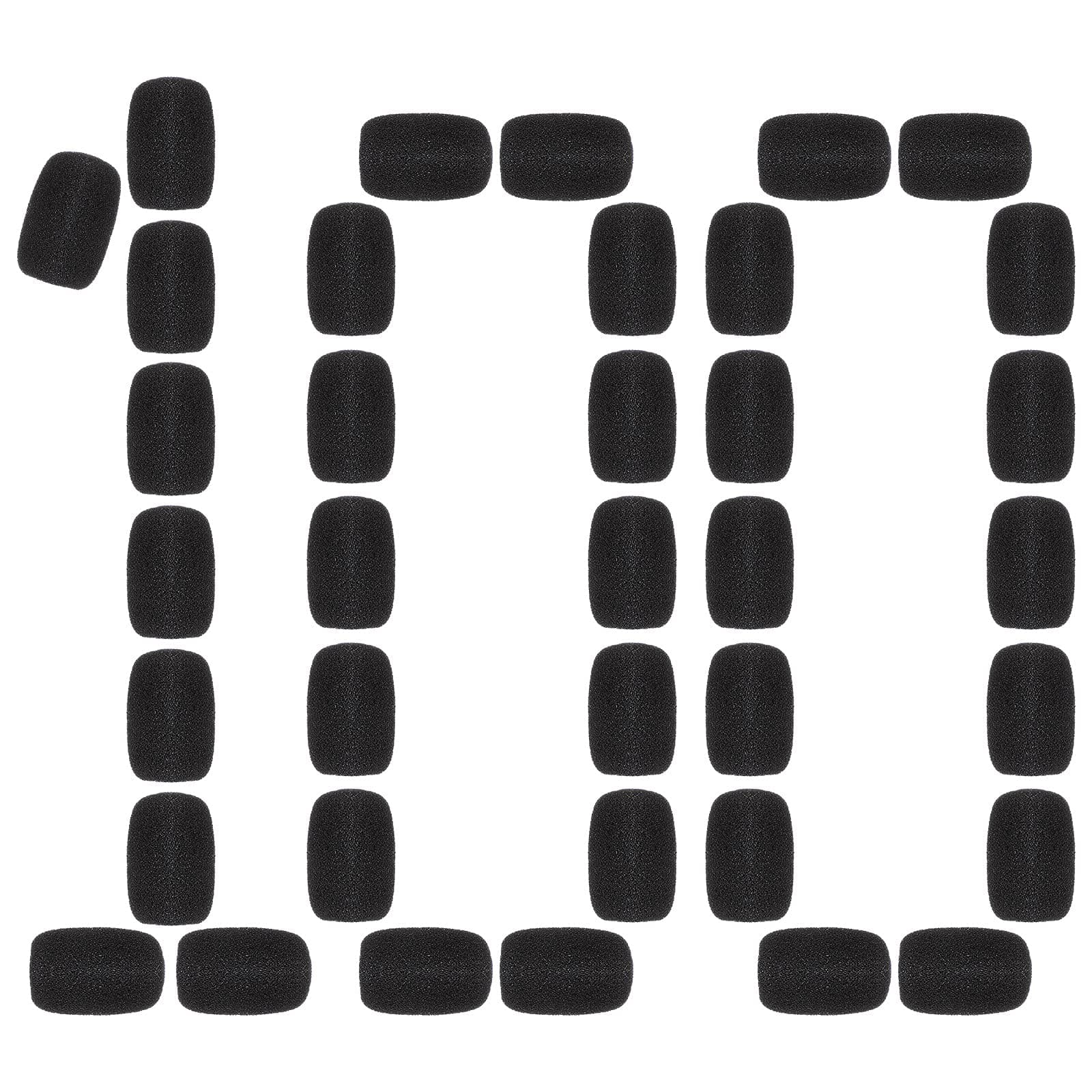 Frienda 100 Pieces Mini Foam Auxiliary Microphone Windscreen Mic Covers Foam Protection for Small Lapel and Headset Microphones, Black