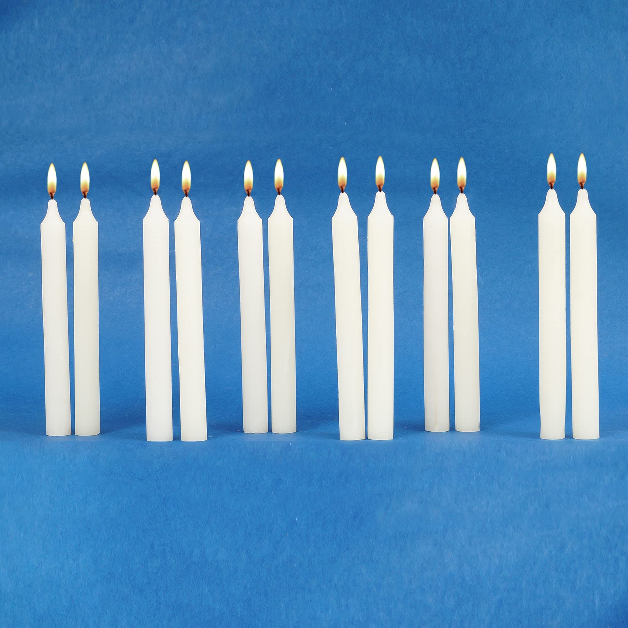PROSPERRO LUMO Paraffin Wax Tapper Candle, Pack of 12 Candles, White, Wt : 411 gm, 18 X 3.5 X 8 (Parkash 3006)