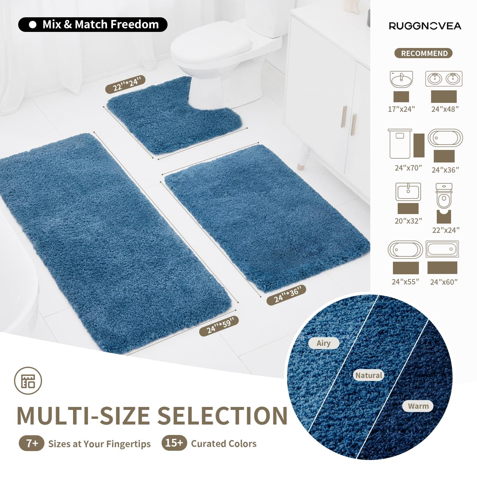 Ruggnovea Fluffy Absorbent Bathroom Rug