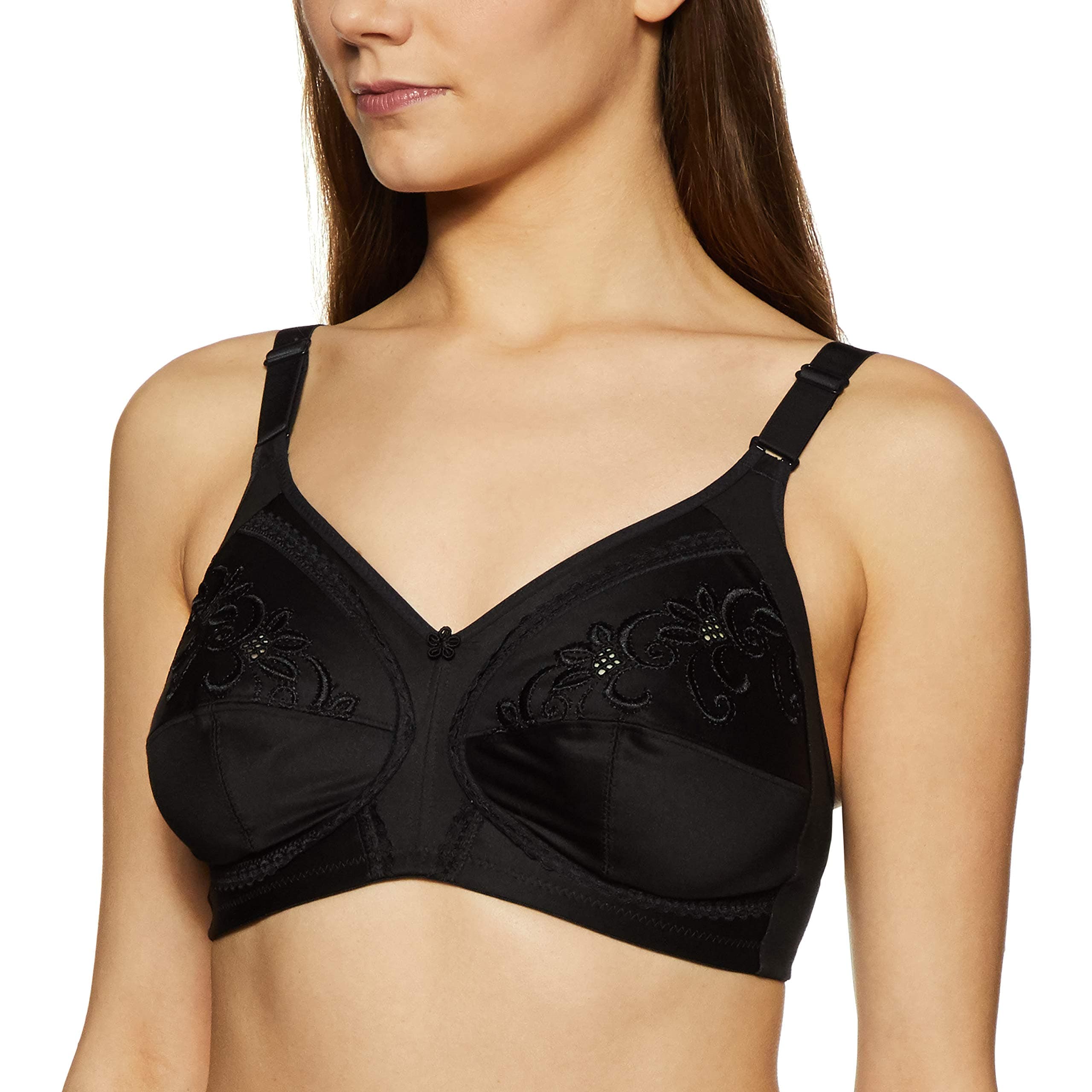 Marks & Spencer Womens Cotton Blend Non Padded Non Wired Full Cup Bra (36B) Black