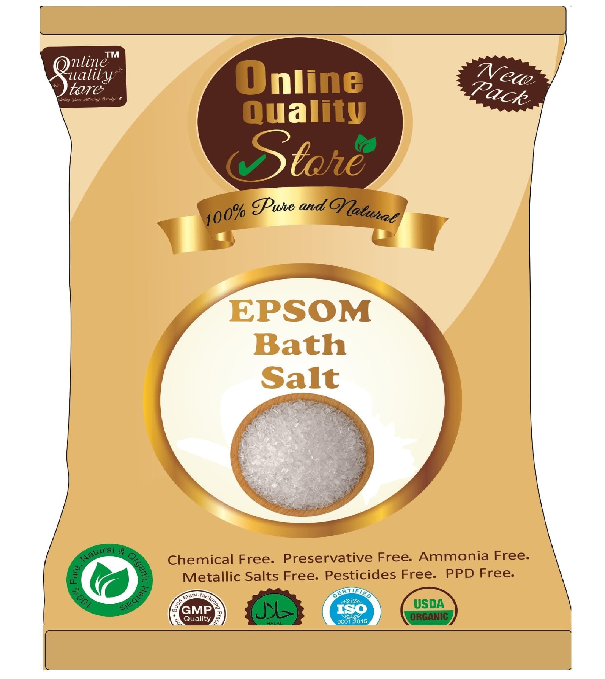 Online Quality Store Epsom Bath Salt|Epsom Bath Salt For Muscle Relief|Magnesium Sulphate For Relaxation Muscle Relief|epsom salt for plants in garden (50g, Multi-use)