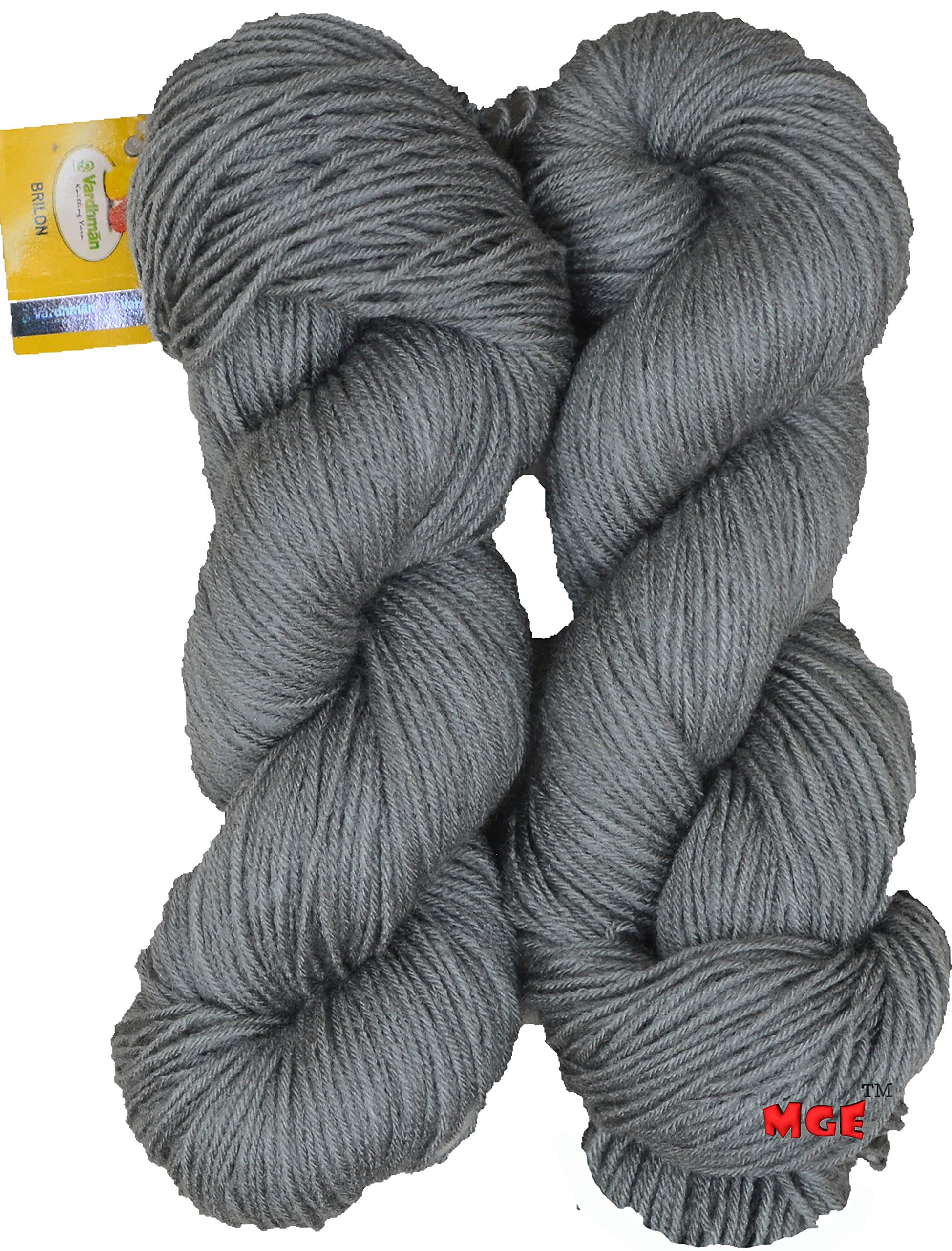 M.G Brilon Steel Grey (400 gm) Wool Ball Hand Knitting Wool/Art Craft Soft Fingering Crochet Hook Yarn, Needle Knitting Yarn Thread Dyed