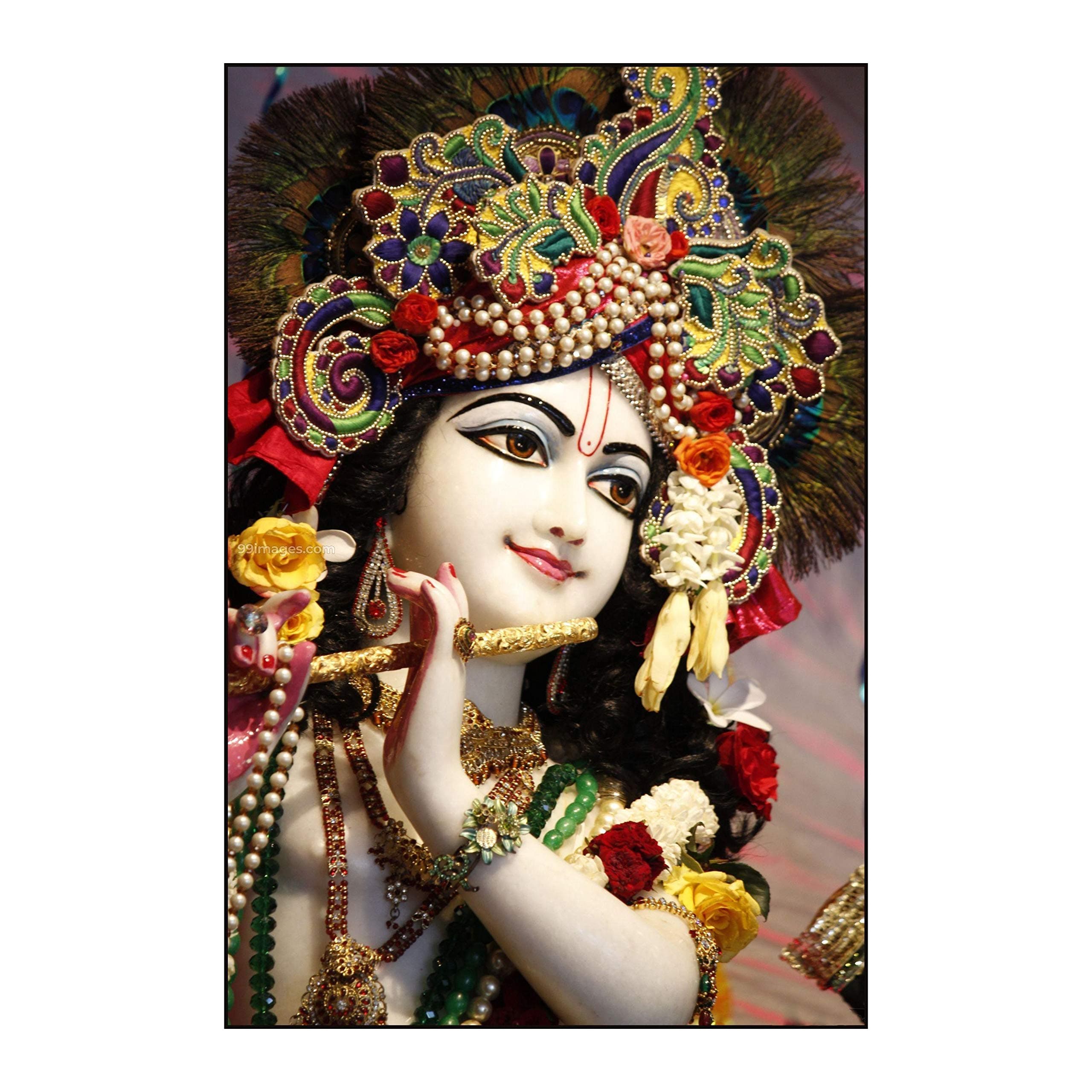 PAPER PLANE DESIGN Lord Krishna Unframed Large Poster (Multicolour, 12 x 18in)