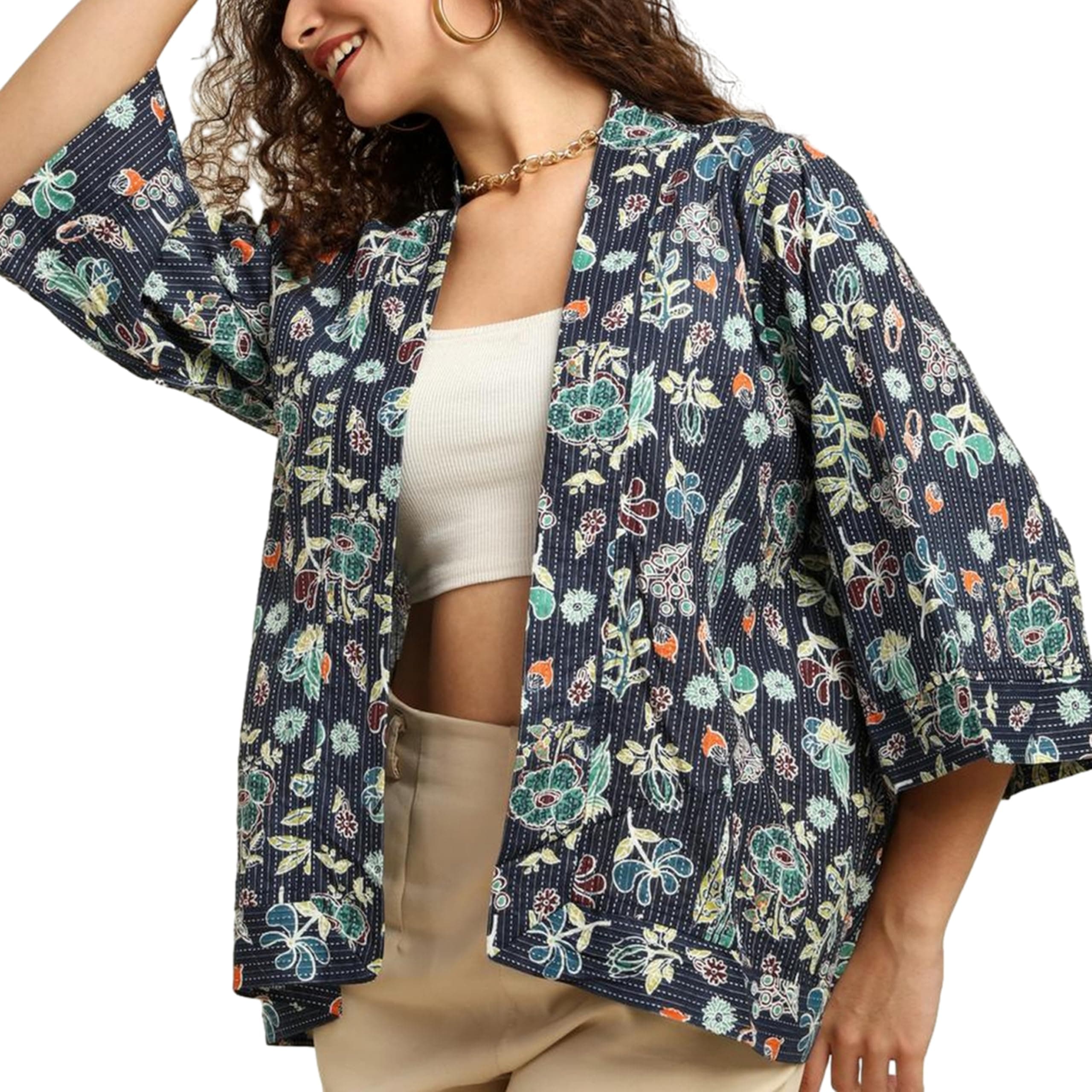 KE KANHA EXPORTS Shrugs for Women Stylish | Cover up on Jeans Tops for Women | Western Beach Outfits | Summer Clothes | Kimono FREE Scrunchie Included