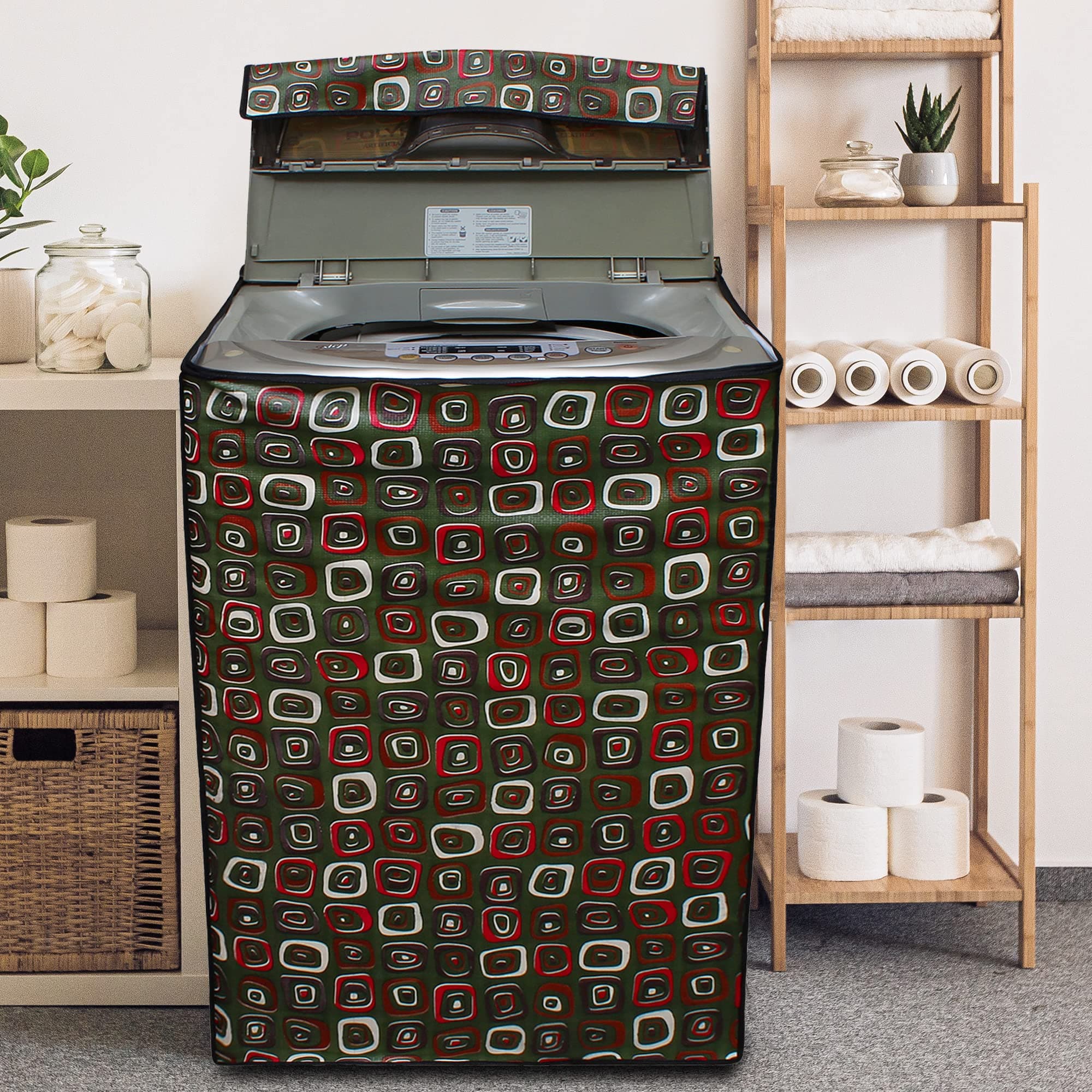DREAM CARE Polyester Waterproof & Dustproof Washing Machine Cover Top Load & Fully Automatic Suitable For 6 Kg, 6.2 Kg, 6.5 Kg (58 X 89 X 58 Cms)
