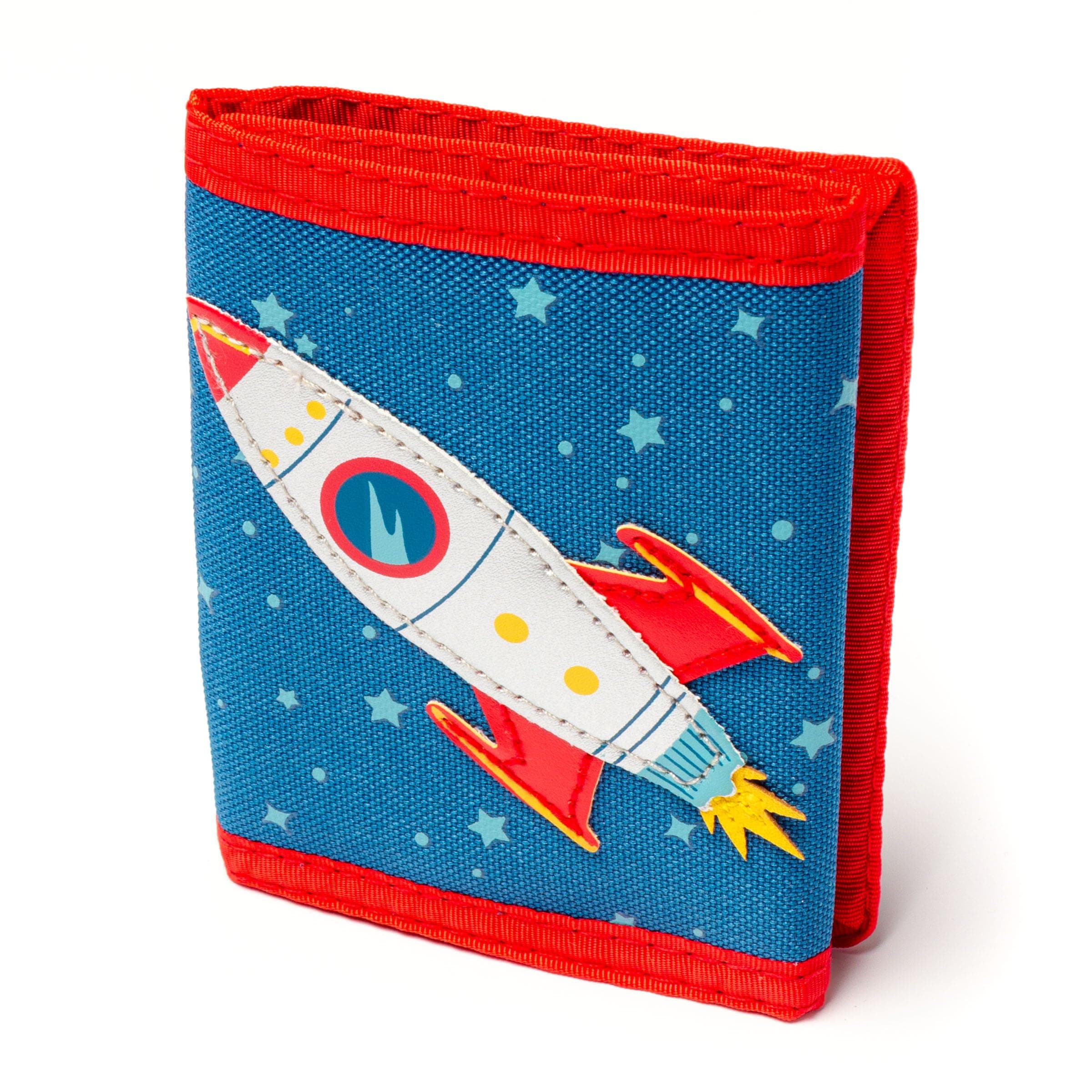 Stephen Joseph Kids Unisex Dark Blue Space Wallet, Toddler Wallet with Applique Designs, Screen Printed, Zippered Coin Pocket, One Size