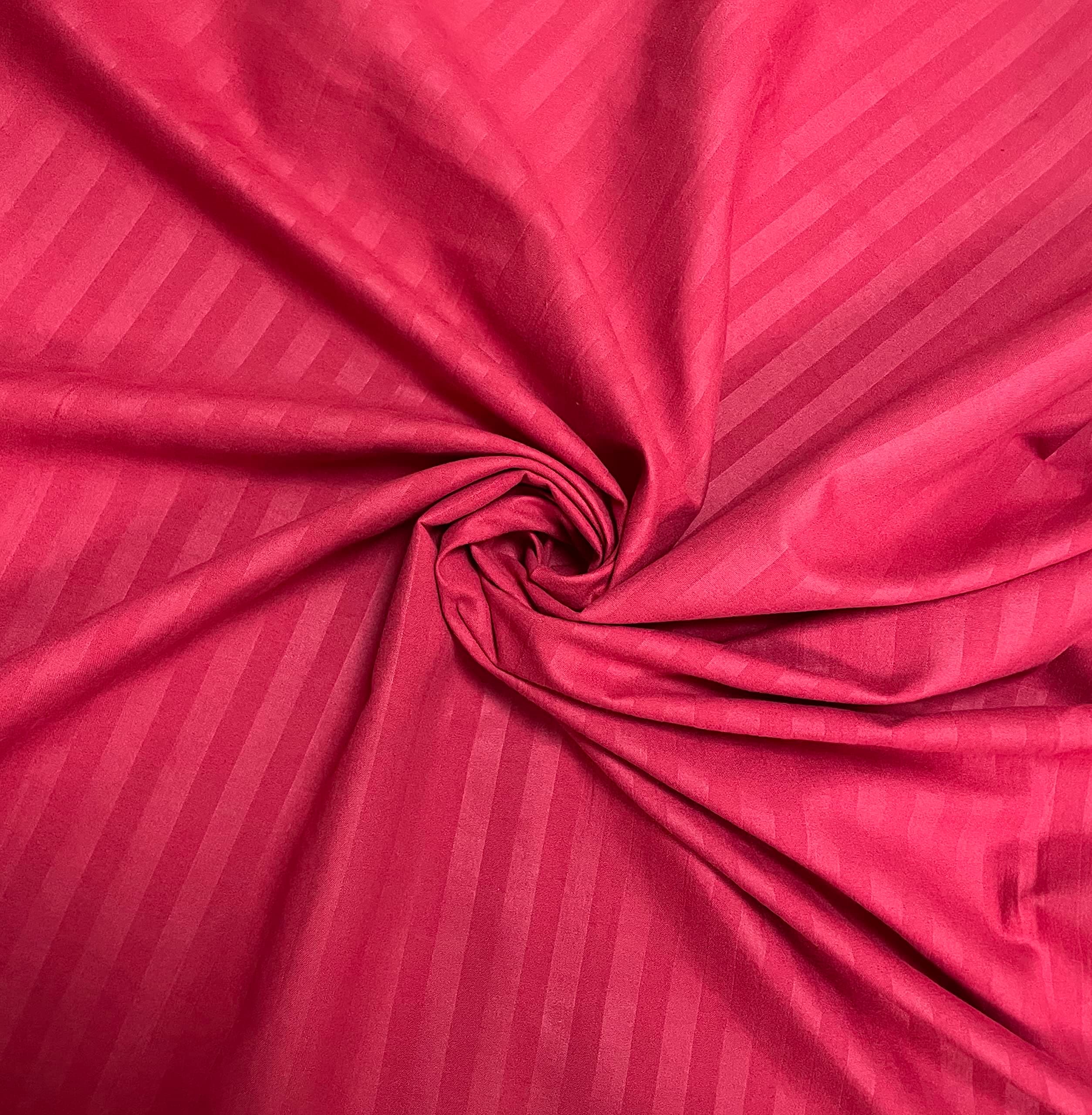 Swayam Microfiber Double Bedsheet with 2 Pillow Covers | Size 90 x 100 inch | 180 TC | Striped Design | Soft Breathable Bed Sheet | Comfortable & Durable for Bedroom - Red