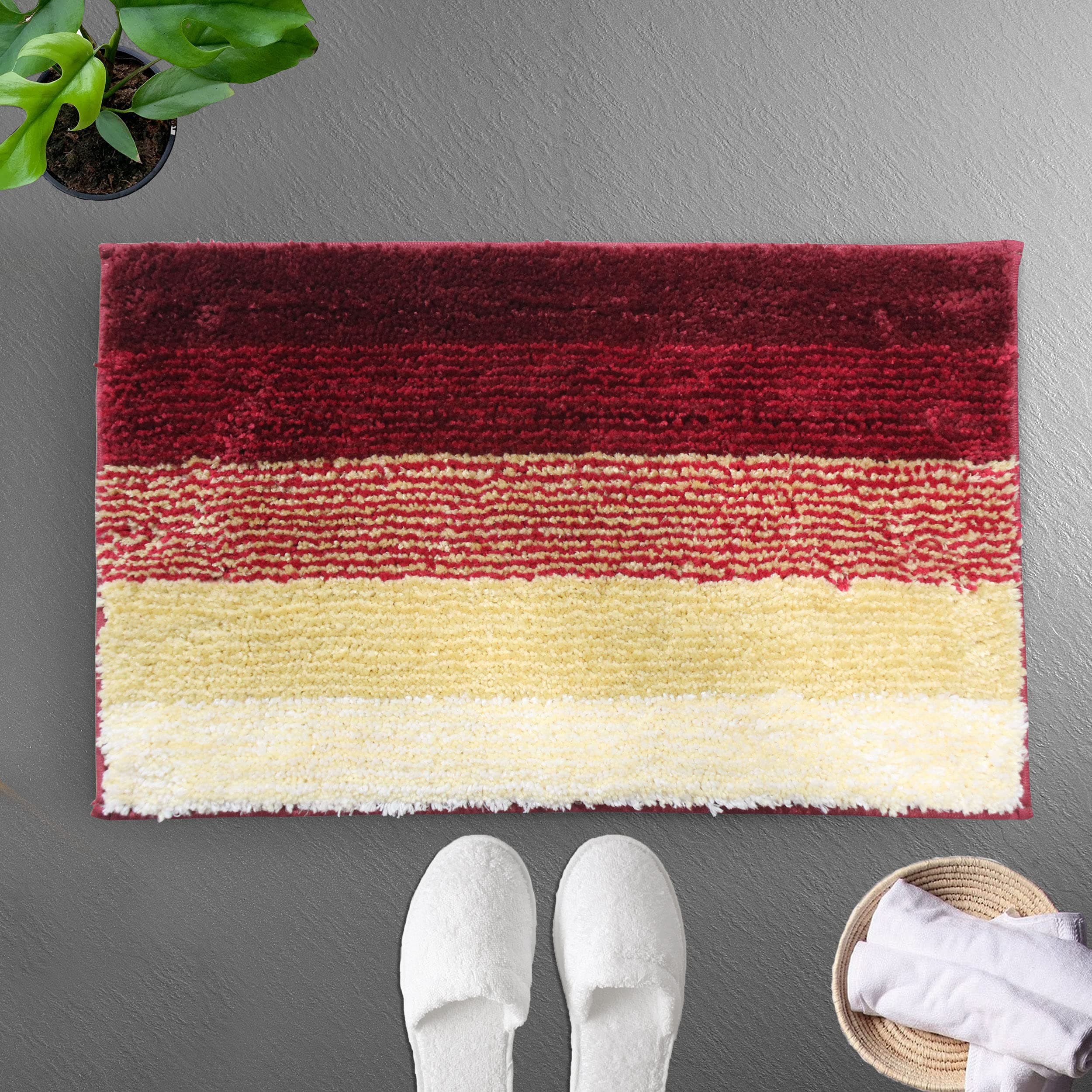 Luxe Home Super Soft Microfiber Bathroom Mat 38x58cm Non-Slip Bath Mat for Home, Bedroom, and Living Room - Lava