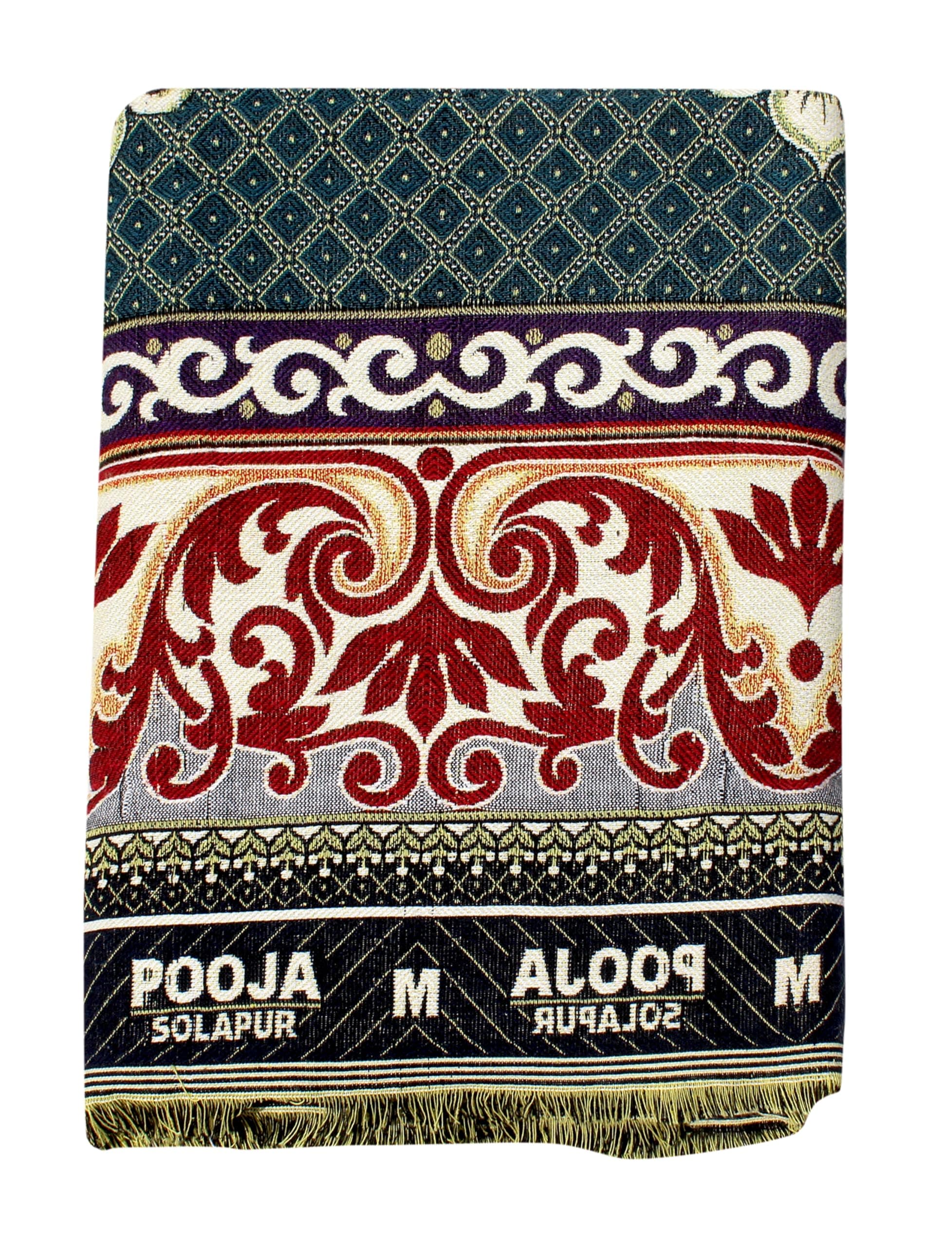 Mandhania Pooja Solapuri Chaddars 100% Cotton Dailyuse Double Bed Blanket Pack of 1 - Multicolor