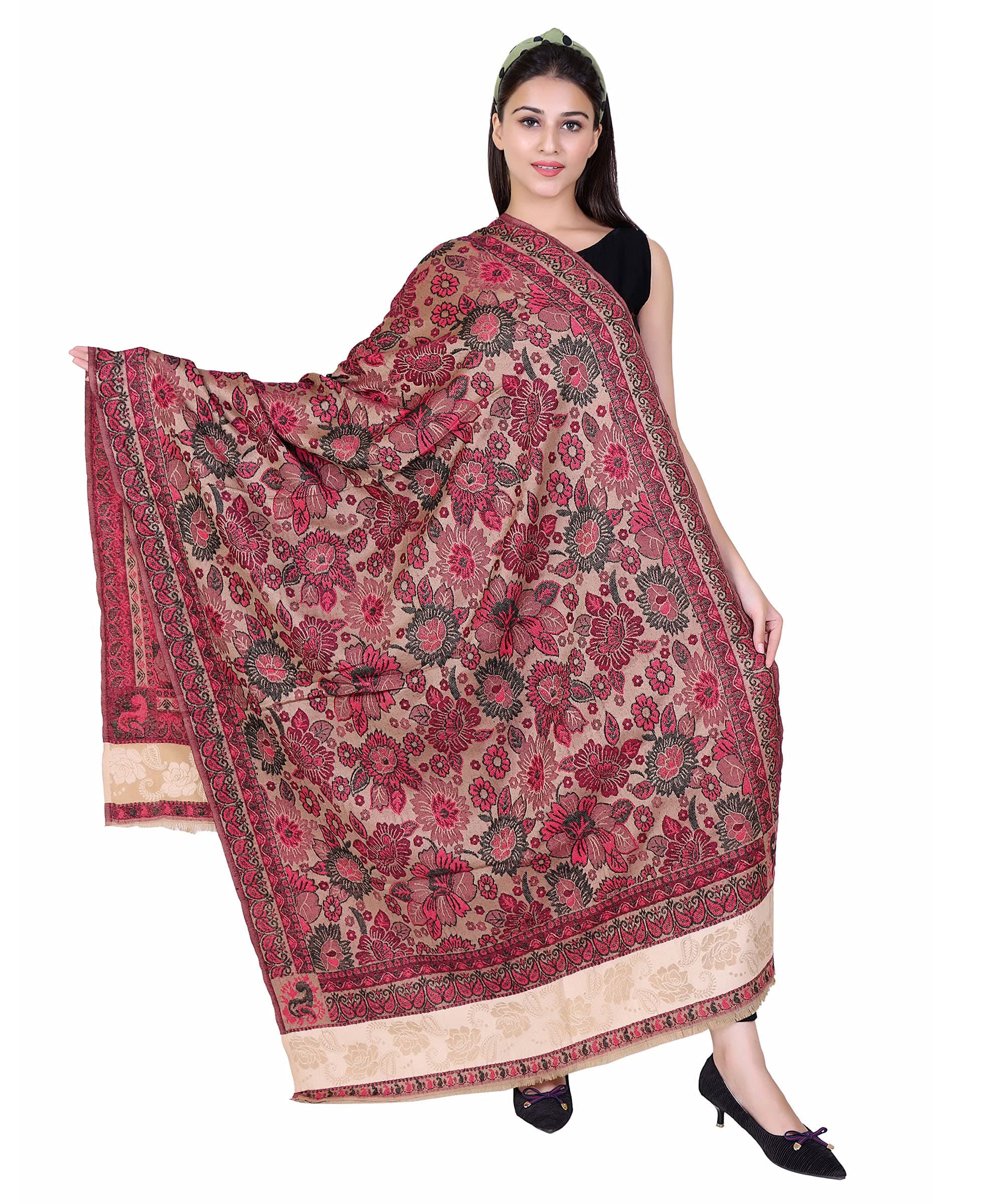 NYOLY Multicolor Women Bridal Wear|Pure Wool Shawl| Shawl For Women|Size 35*75| Warm Woolen Winters Styles| NY685