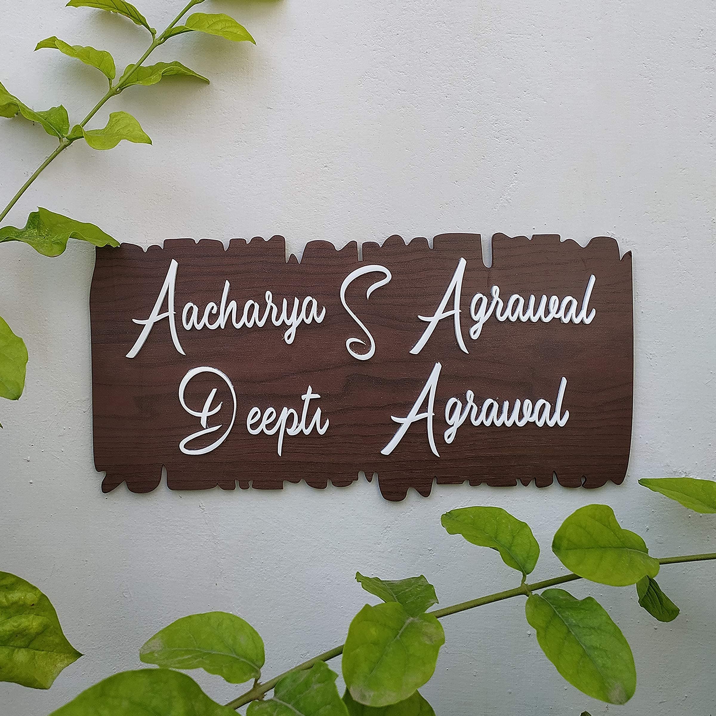 ZOCI VOCI House Name Plate - Creative & Designer Name Plate | Best House Warming Gift for New Home | Wooden Name Plate Under 1000 Home Decor