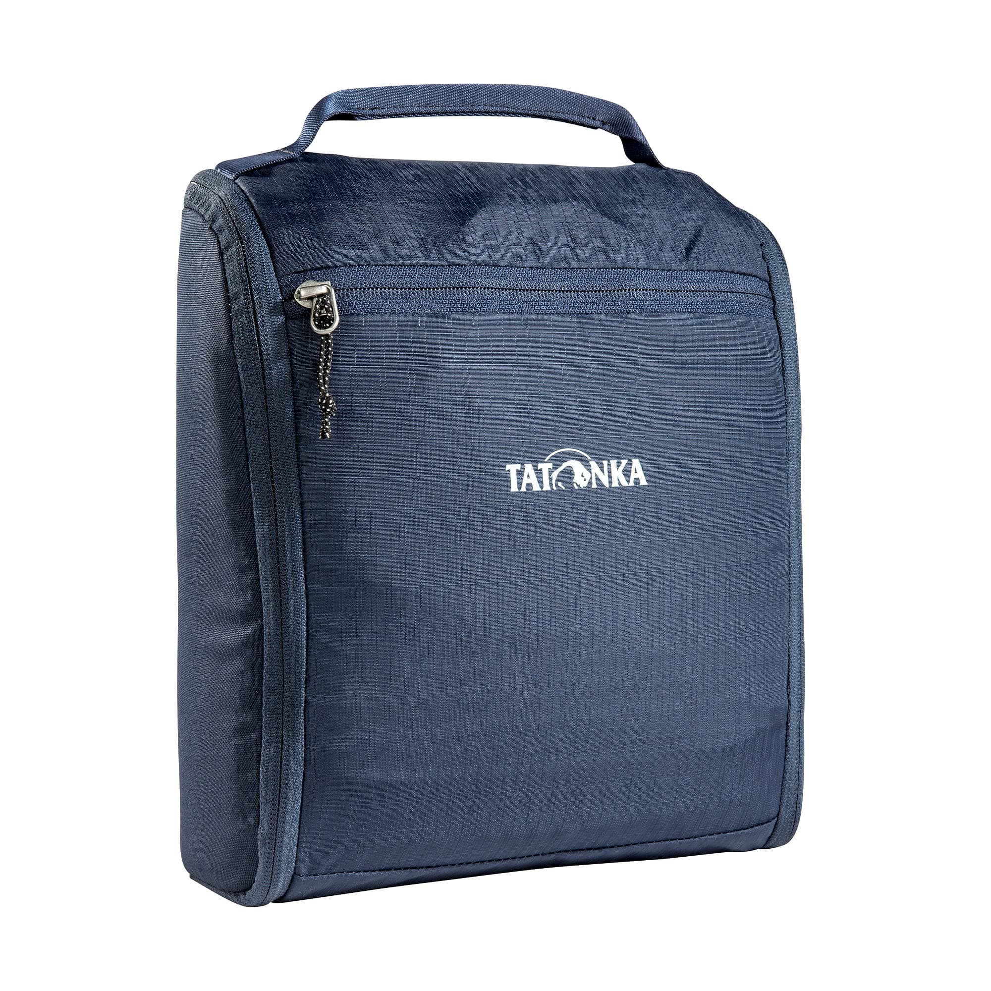 Tatonka Washbag DLX – 6 Litre Large Padded Hanging Toiletry Bag with Unbreakable Mirror, Navy Blue