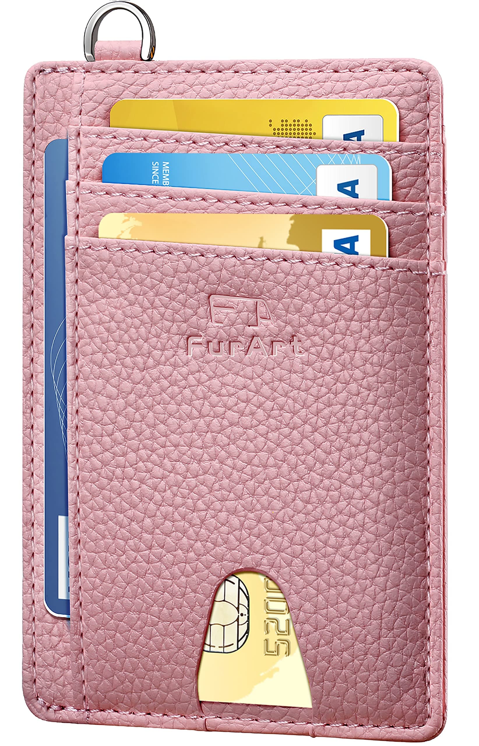 FurArt Slim Minimalist Wallet, Front Pocket Wallets, RFID Blocking, Credit Card Holder with Disassembly D-Shackle
