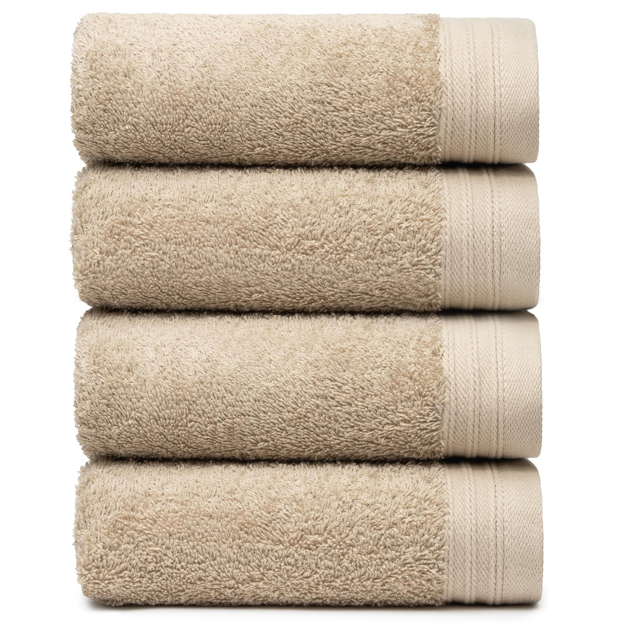 Weidemans Premium 4 Pieces Towel Set Including 4 Exclusive Hand Towels 18" x 30" Color Sand 100% Cotton |Machine Washable high Absorbency